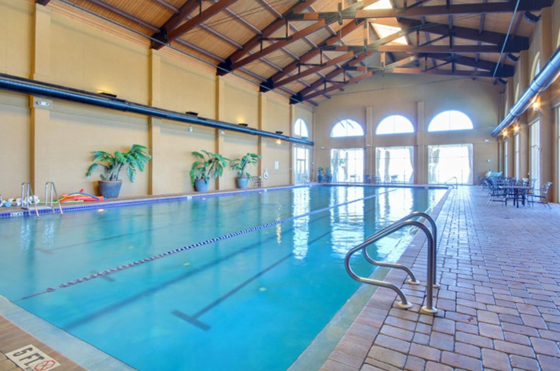 The indoor swimming pool at Portofino Island Resort