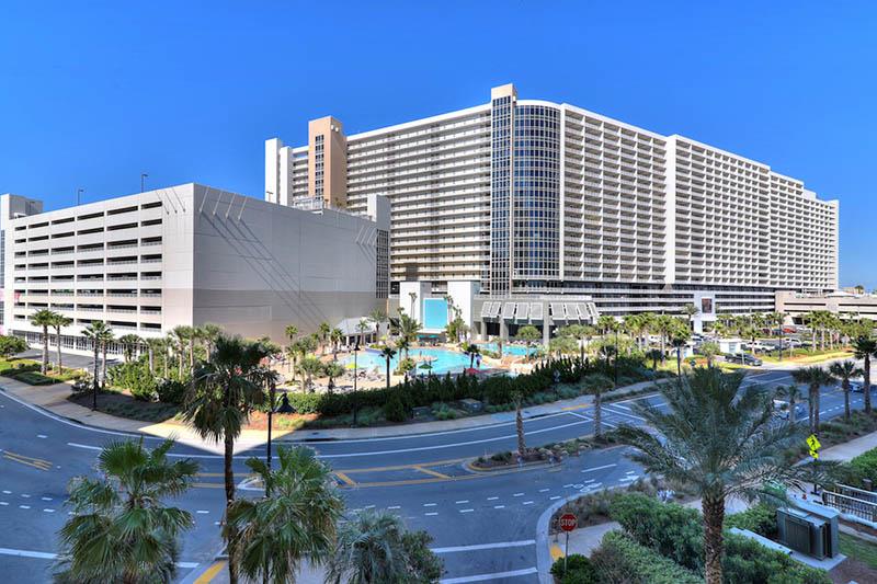 Aerial view of Laketown Wharf in Panama City Beach Florida