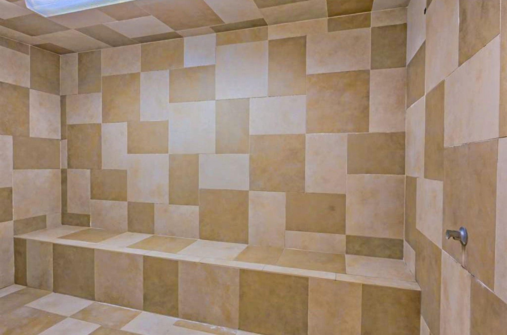 The interior of the steam room at Escapes to the Shores in Orange Beach Alabama