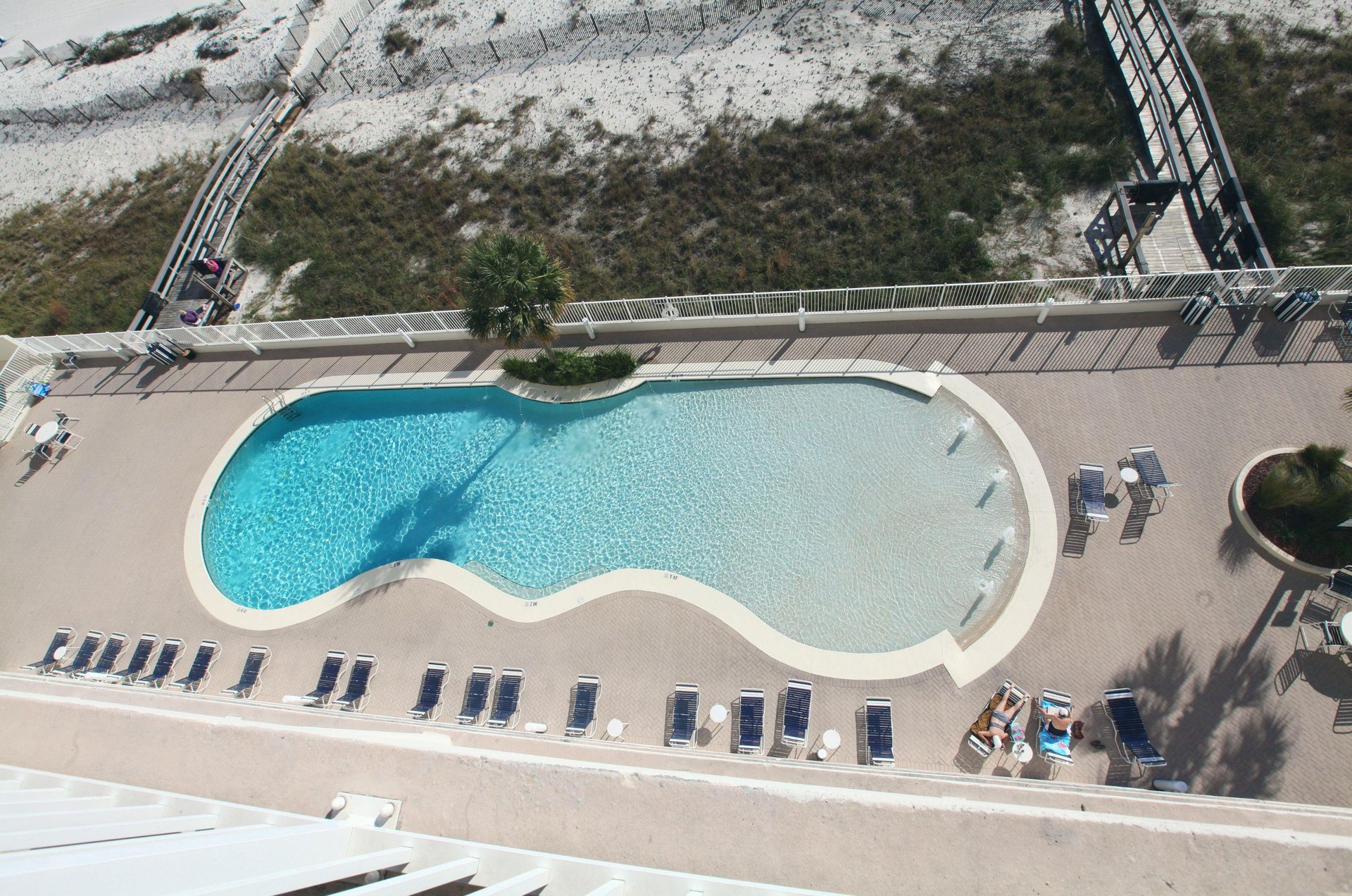 Aerial view of the outdoor noentry pool
