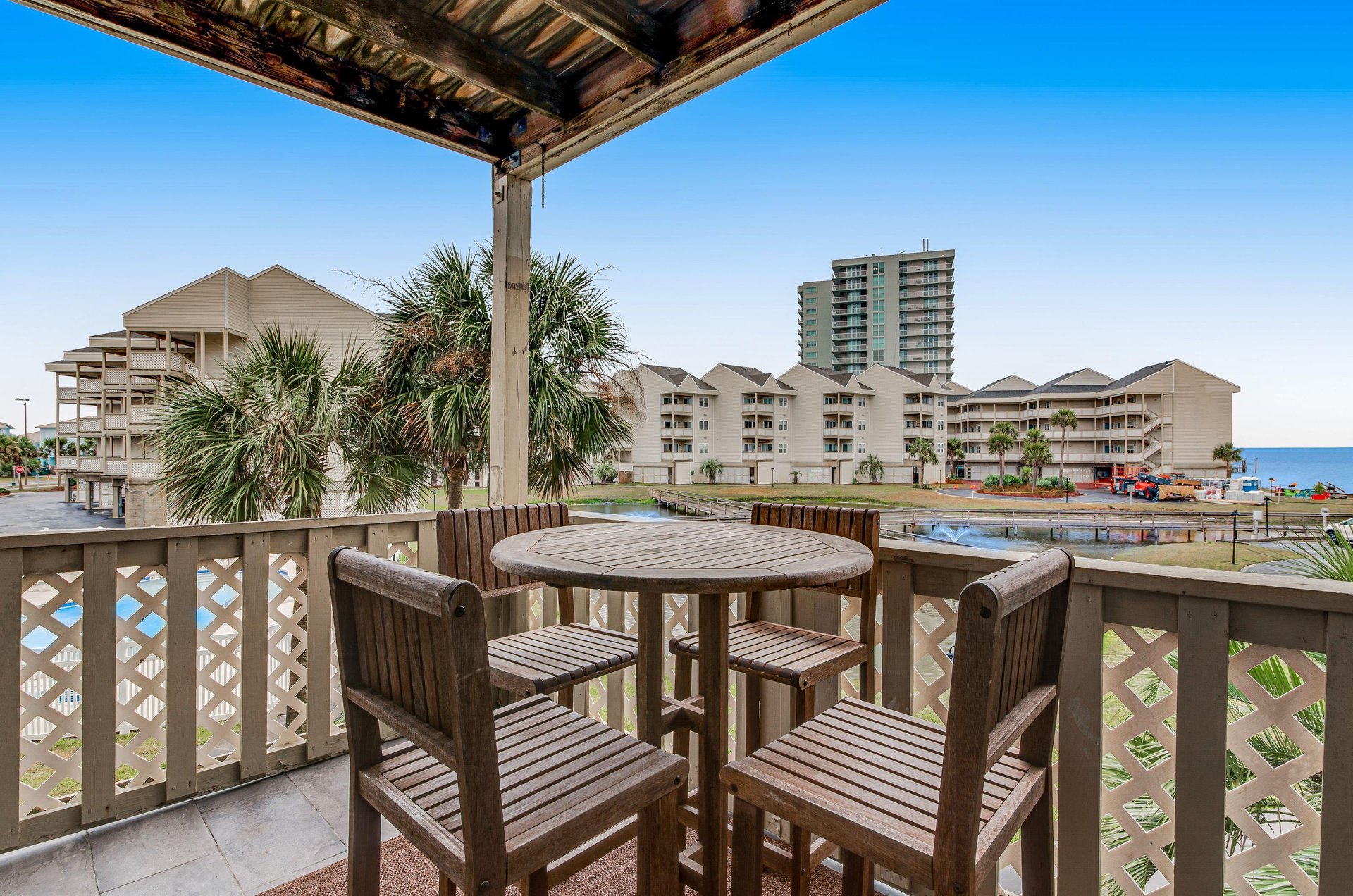 Relax on a private balcony and take in the water views