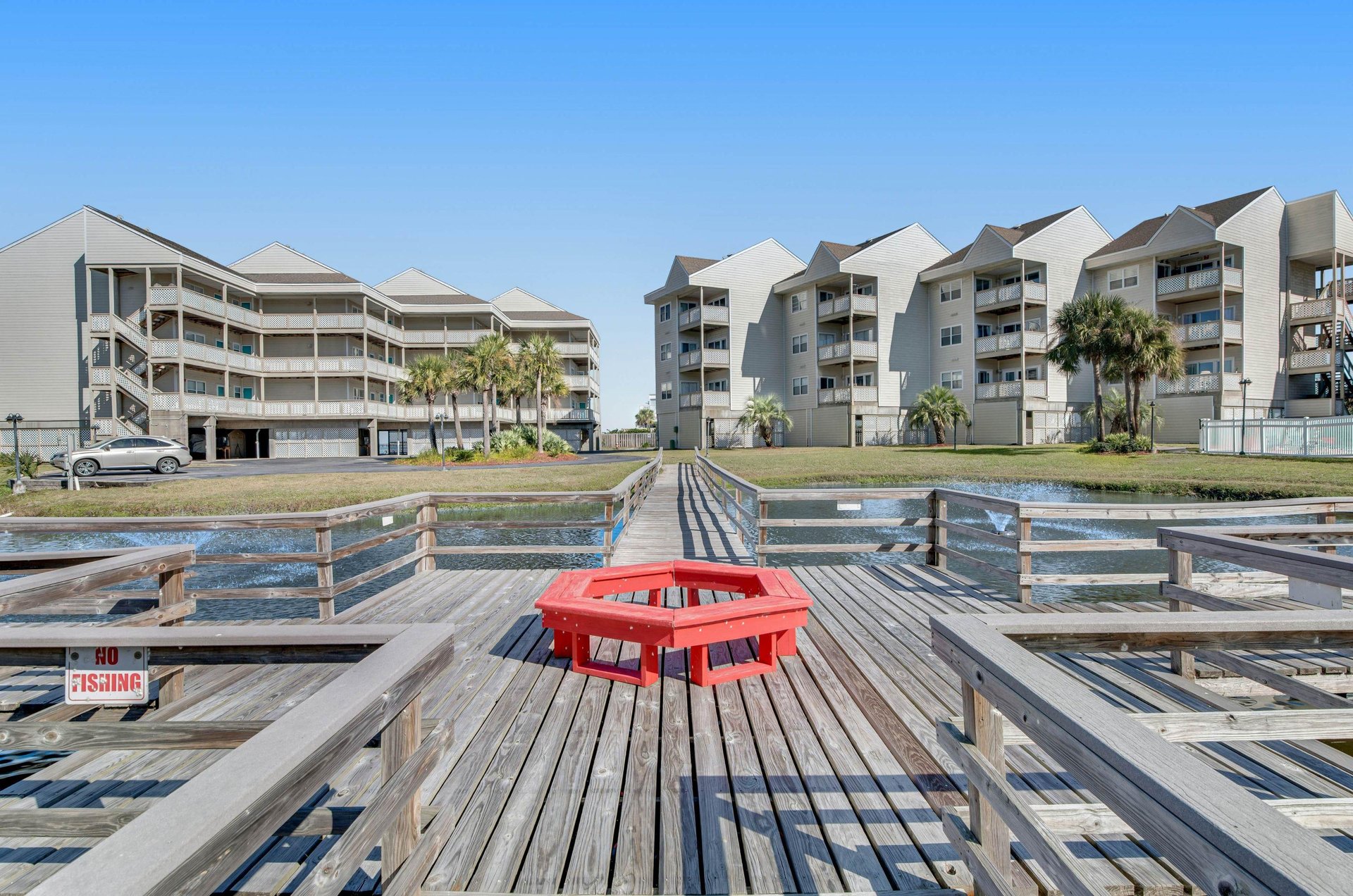 Baywatch Condos offer private access to a sandy beach on the Sound