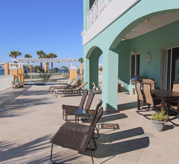 Theres plenty of sunny seating at En Soleil Panama City Beach Florida.