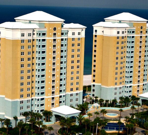 Exterior view of the Gulffront towers at En Soleil Panama City Beach Florida