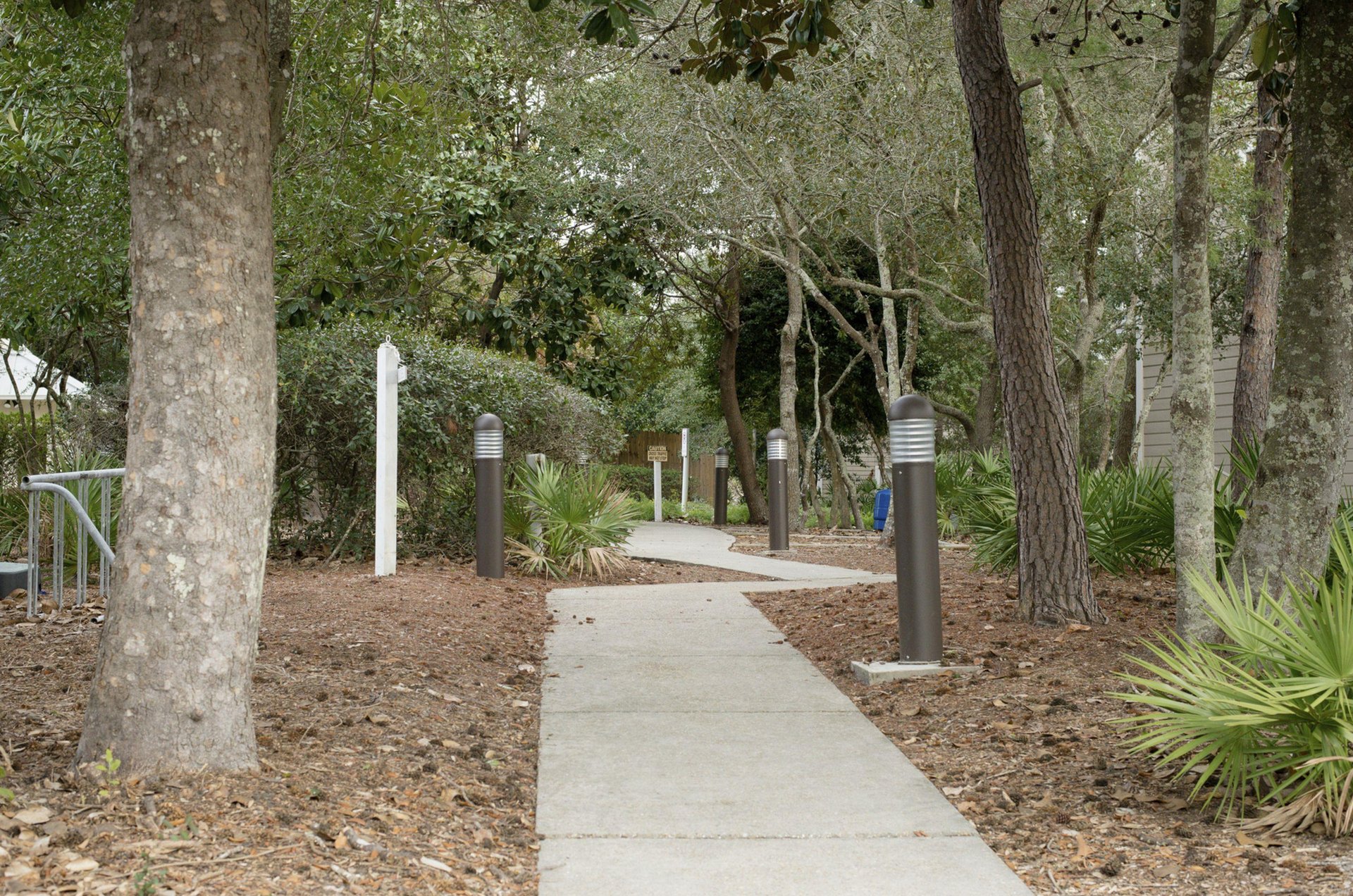 A winding community sidewalk.