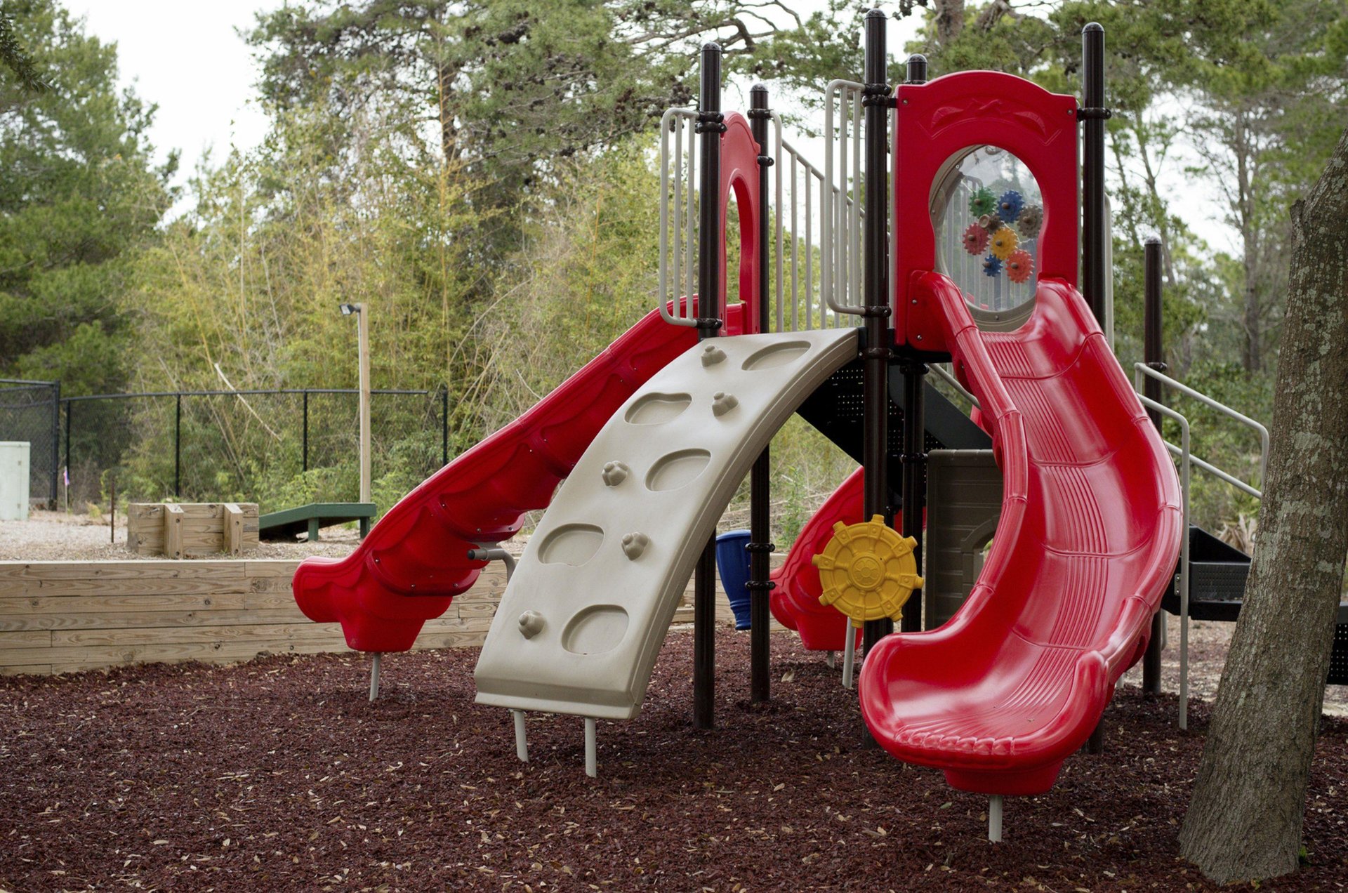 Kiddie play equipment in the community.