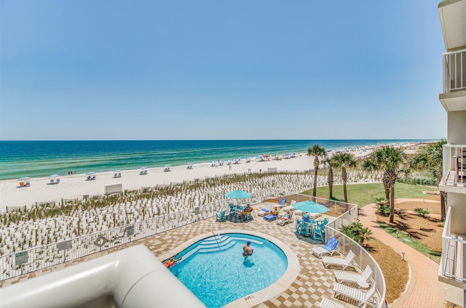 Private balconies boast amazing views of the coast and beaches in Perdido Key, Florida