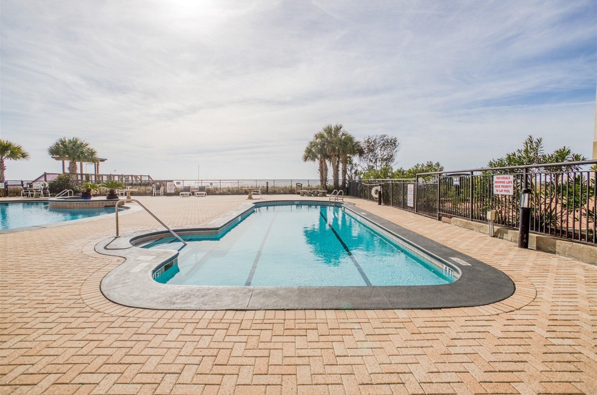 Take a swim in the outdoor lap pool at Palacio