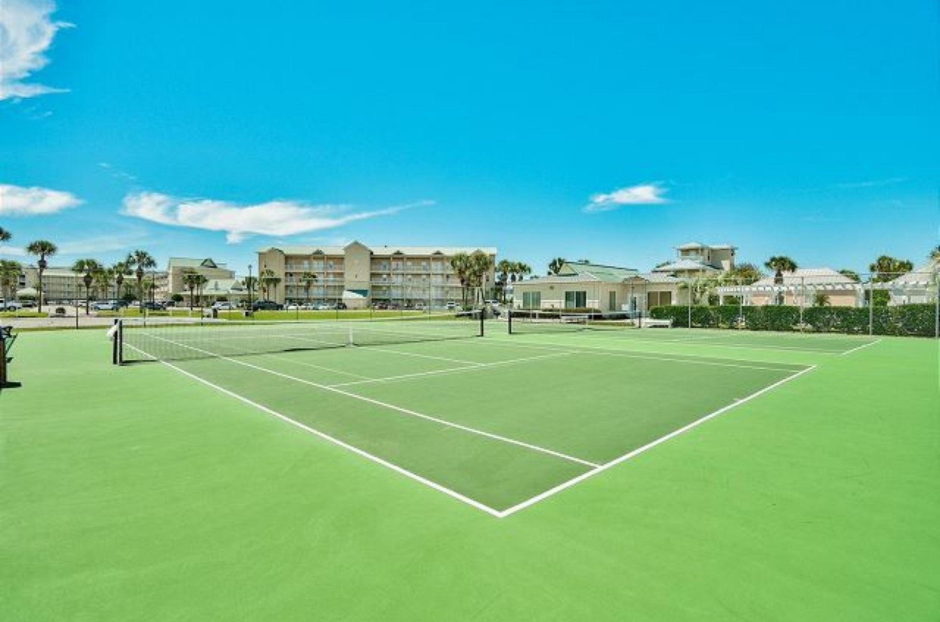 Tennis courts ready for guests