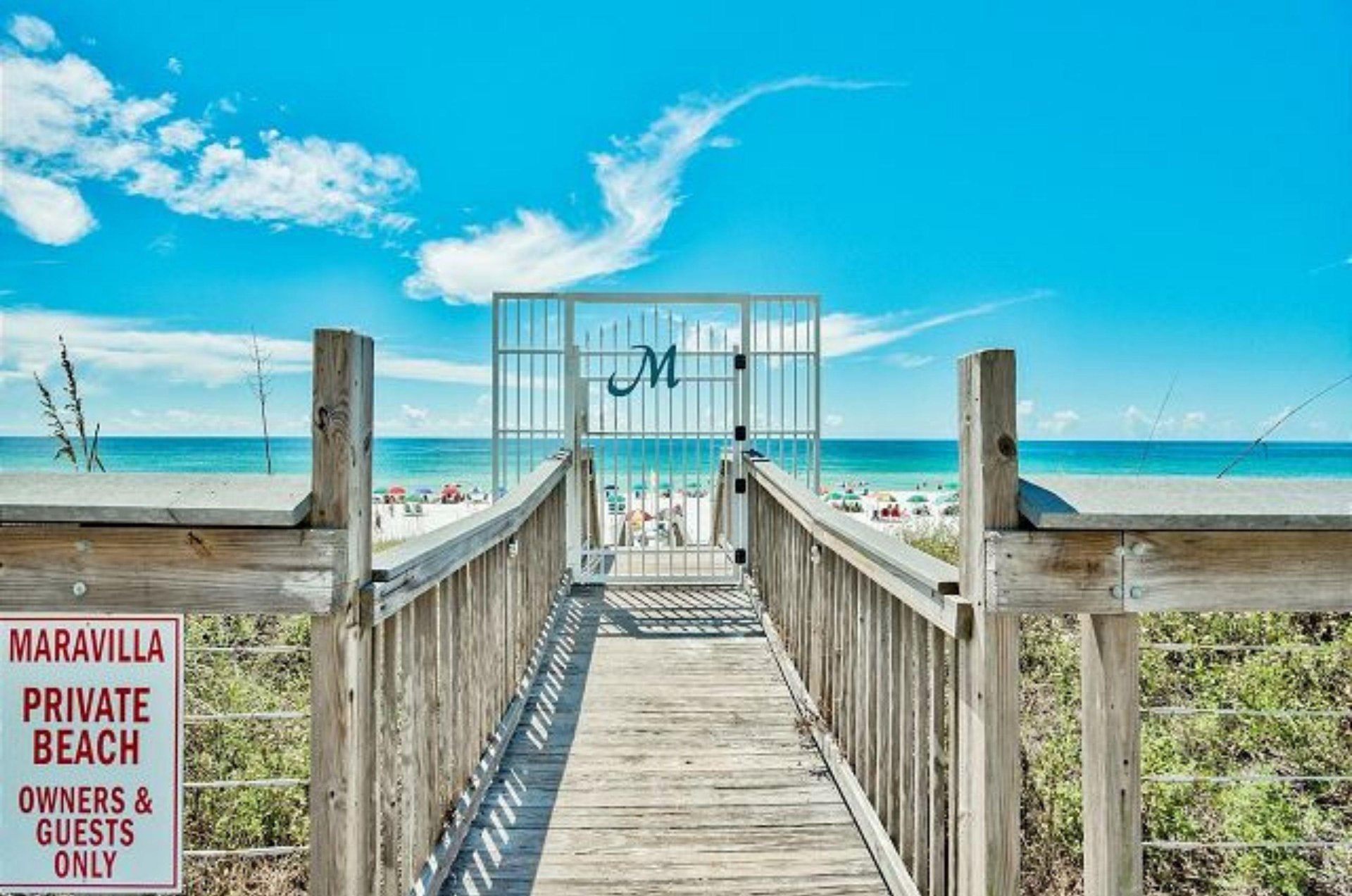 Maravillas private gated entrance to the beach