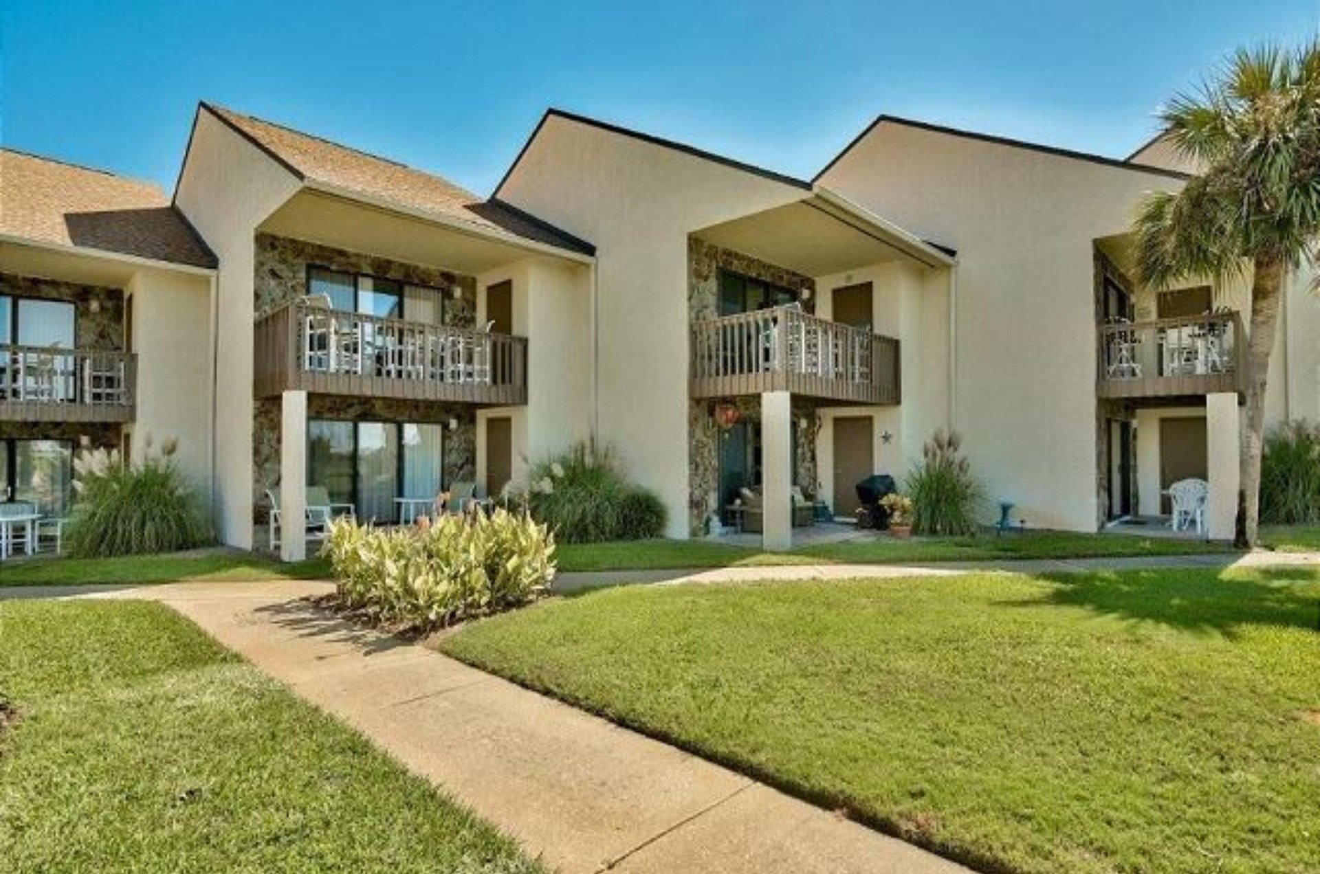Balconies and patios are well furnished.