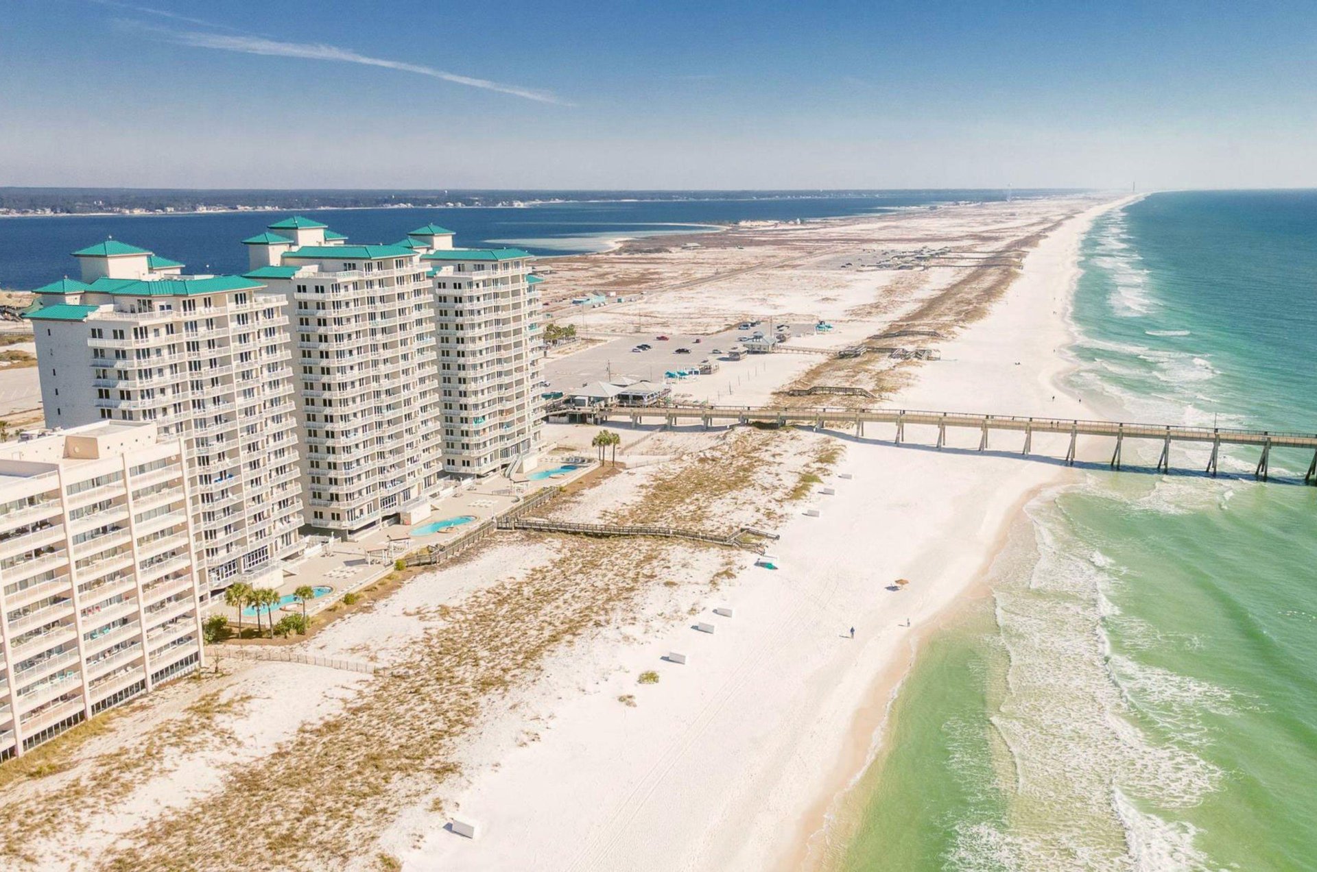 The resort is right next to the Navarre Beach Fishing Pier