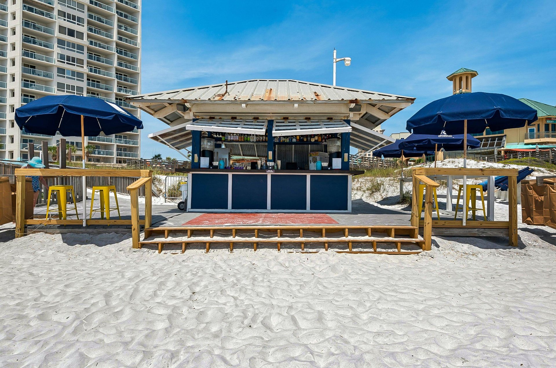 The property boasts a beachside bar.