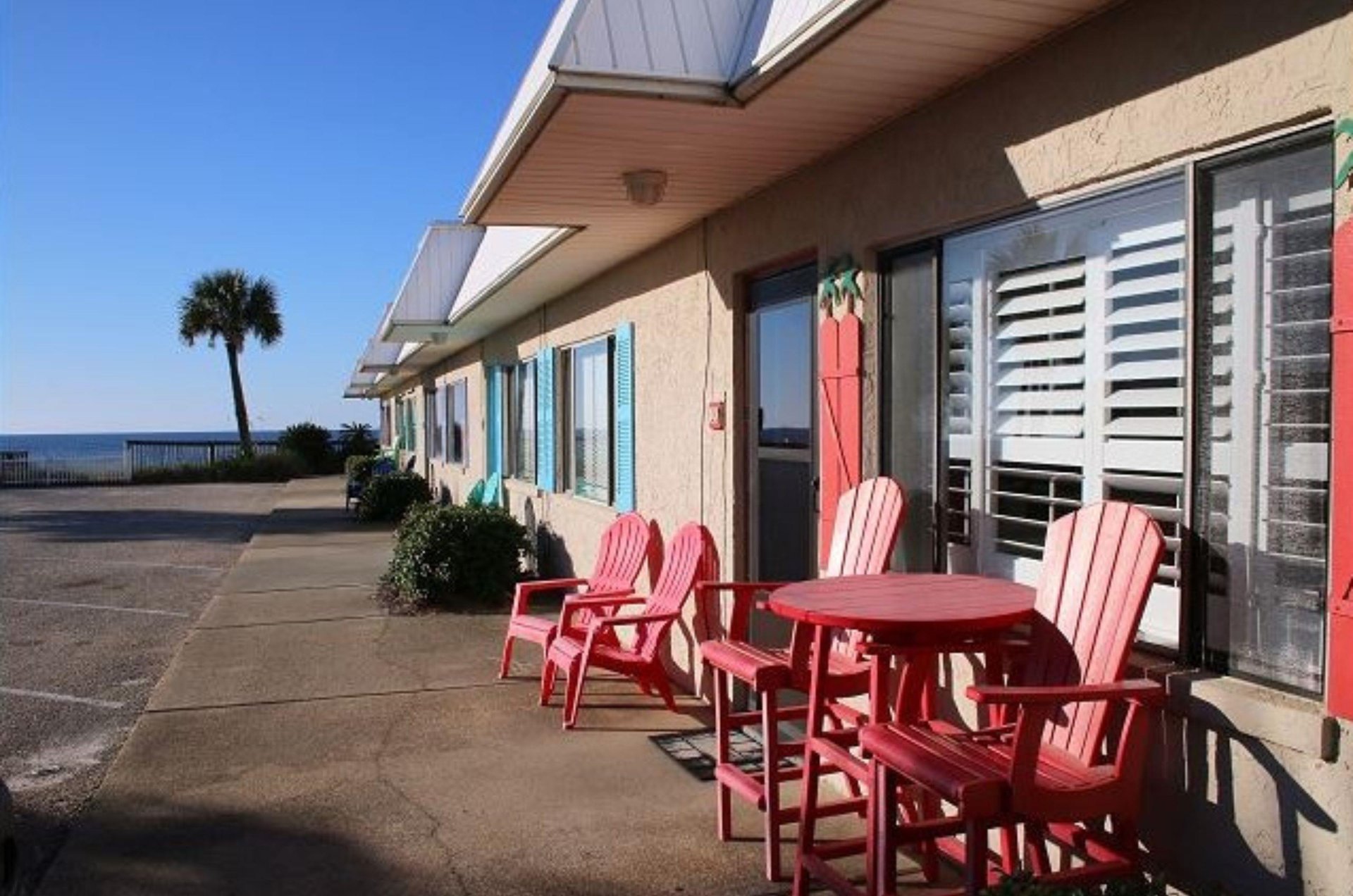 Units have outdoor seating for taking in the scenery.