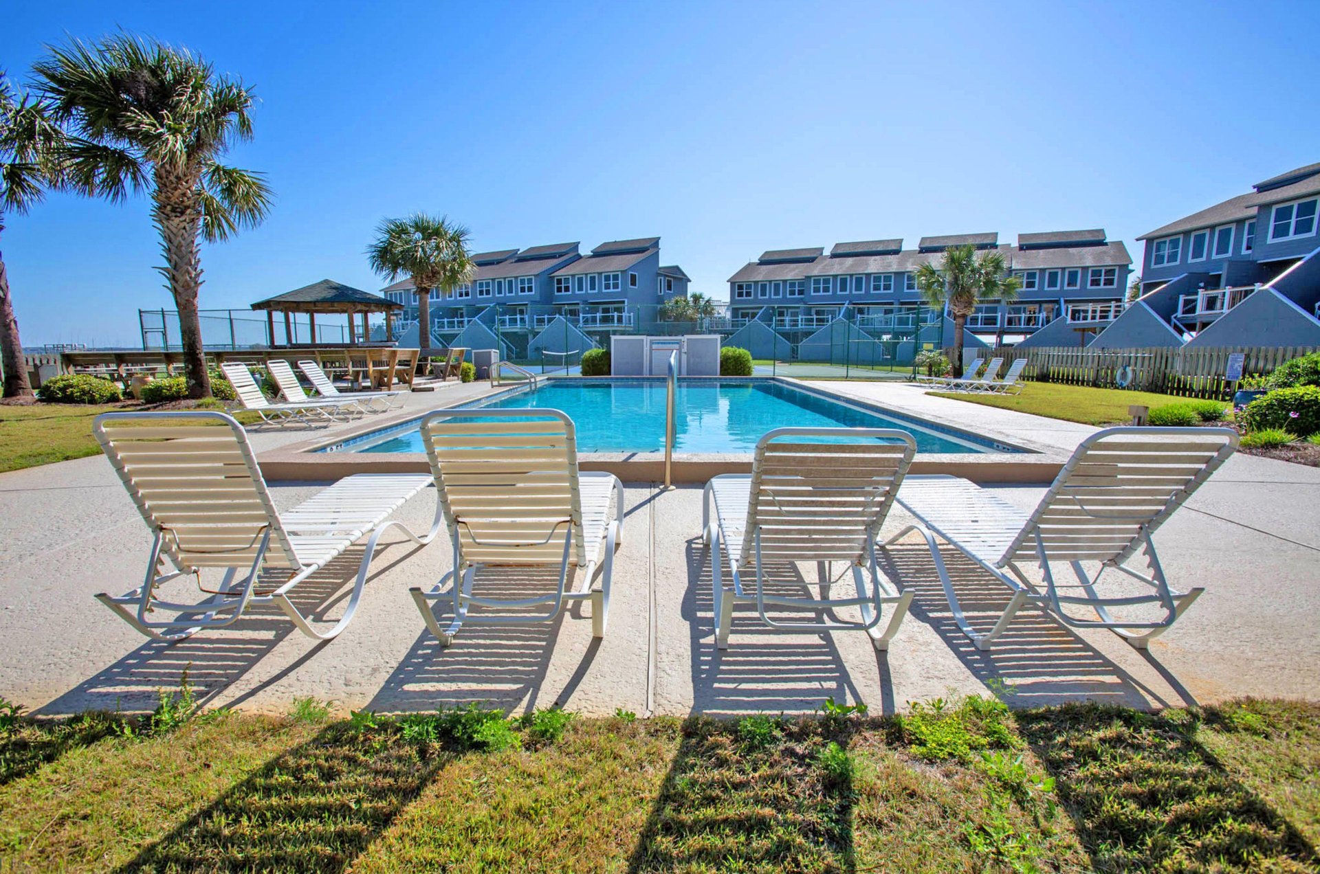 Hang by the lovely pool just steps away from the Gulf