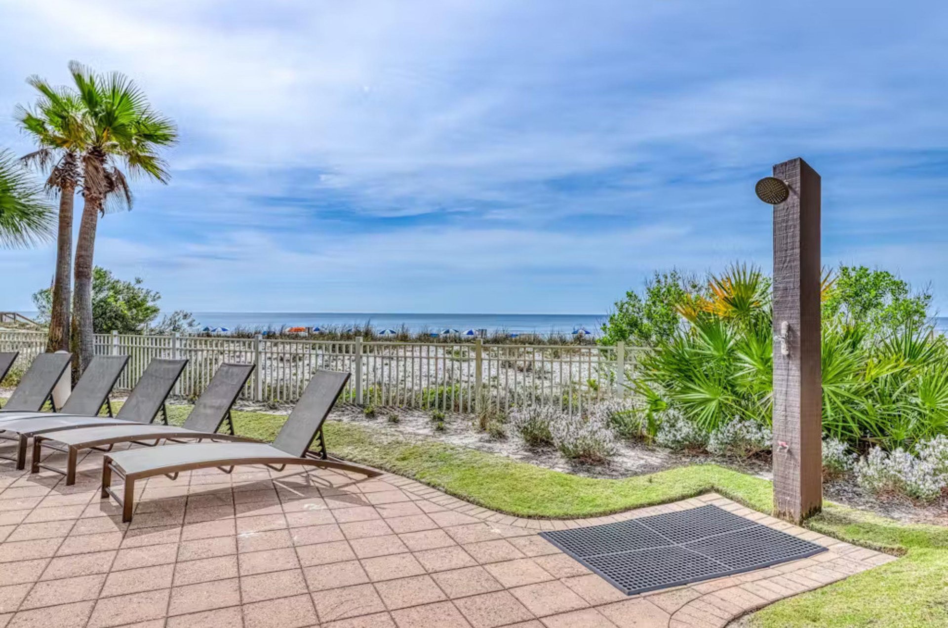 Rinse off the sand at the outdoor shower