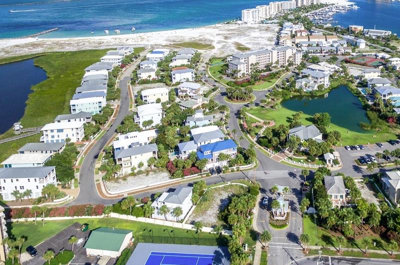 The neighborhood sits on the ivorysand beaches of Holiday Isle in Destin.