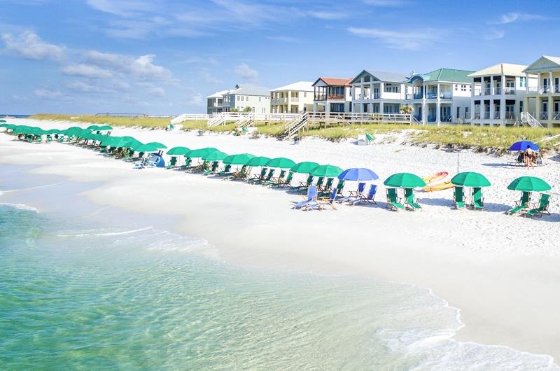 Local beach services include set up and take down of lounge chairs and umbrellas.