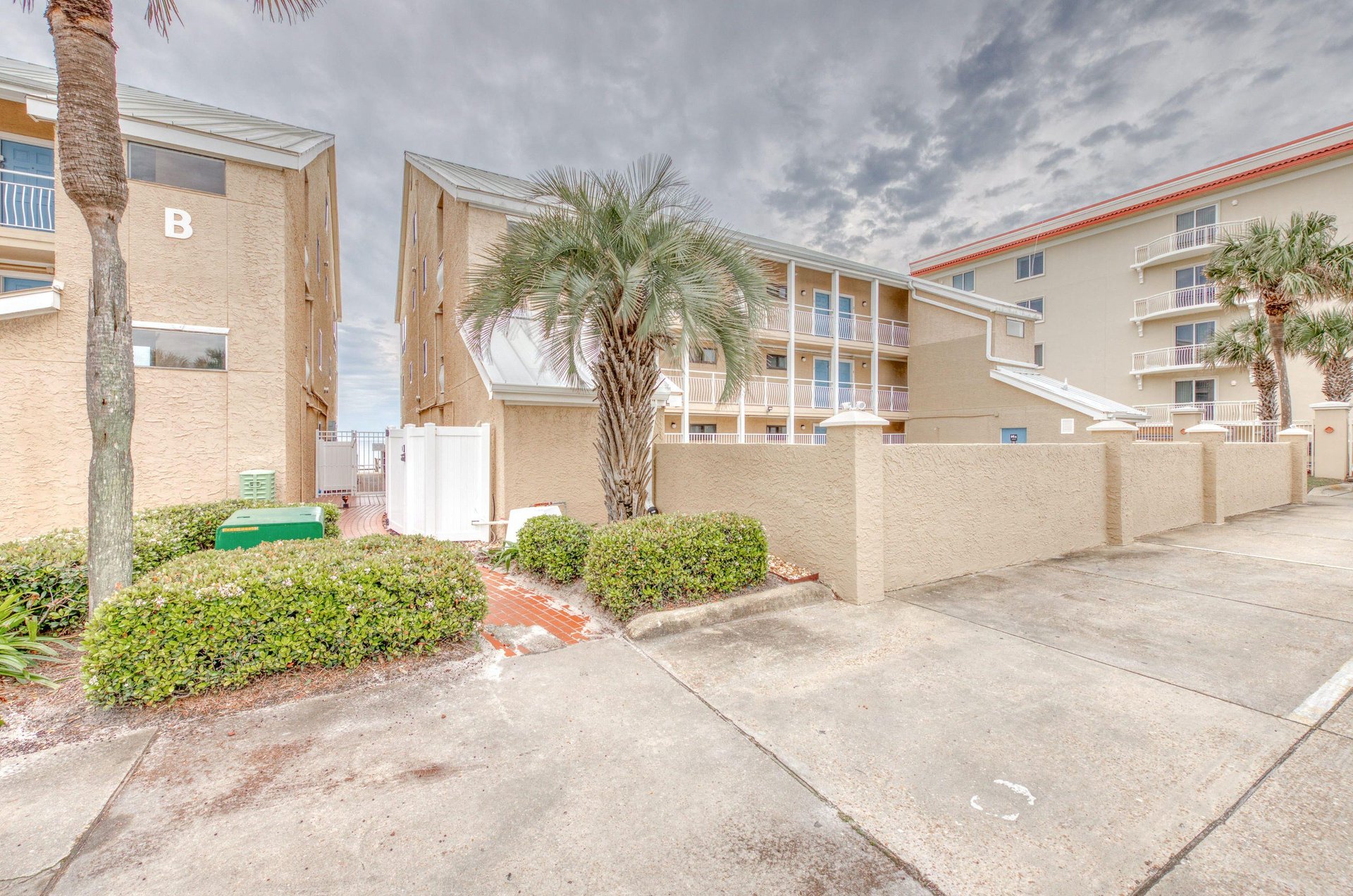 The condominiums are nicely landscaped.