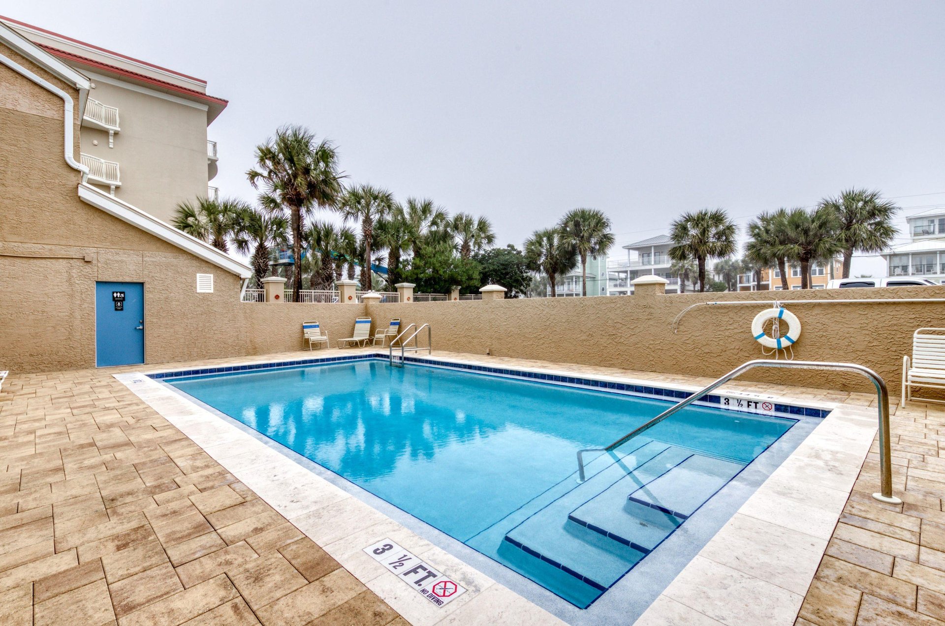 Crystal Villas swimming pool sits ready for guests to enjoy.