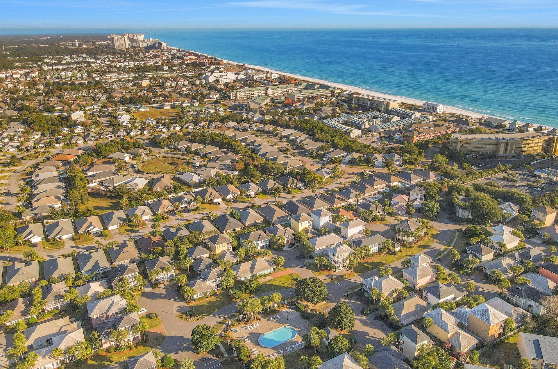 The community sits close to the beautiful Miramar Beach coastline.