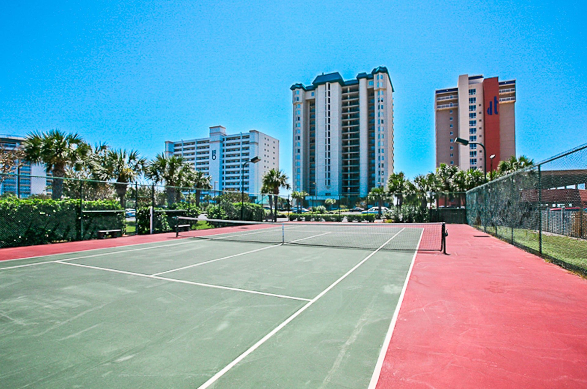 Jade Easts lighted tennis court