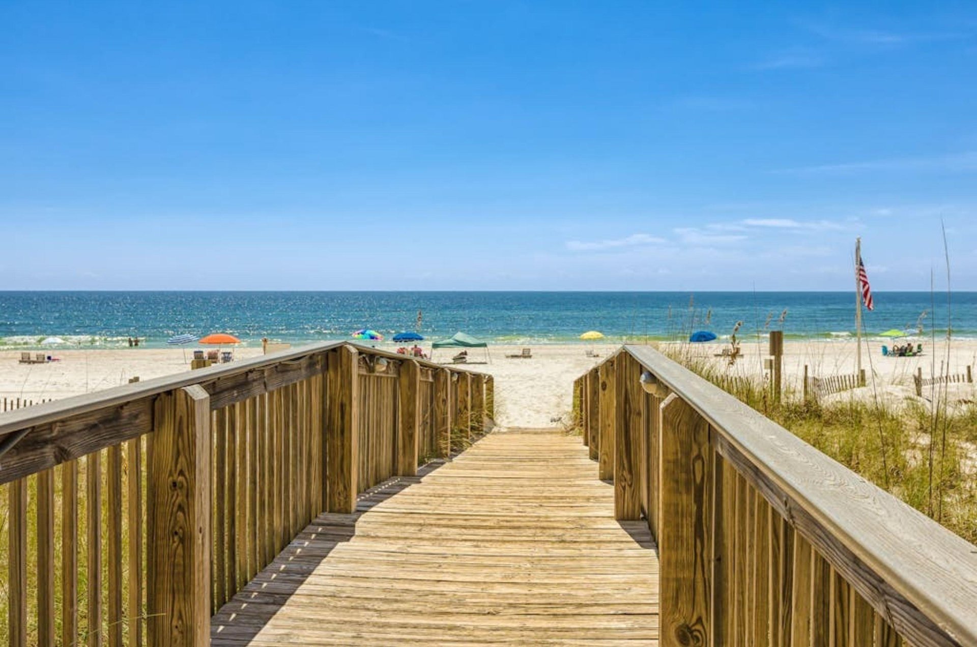 The boardwalk leading to Gulf beaches