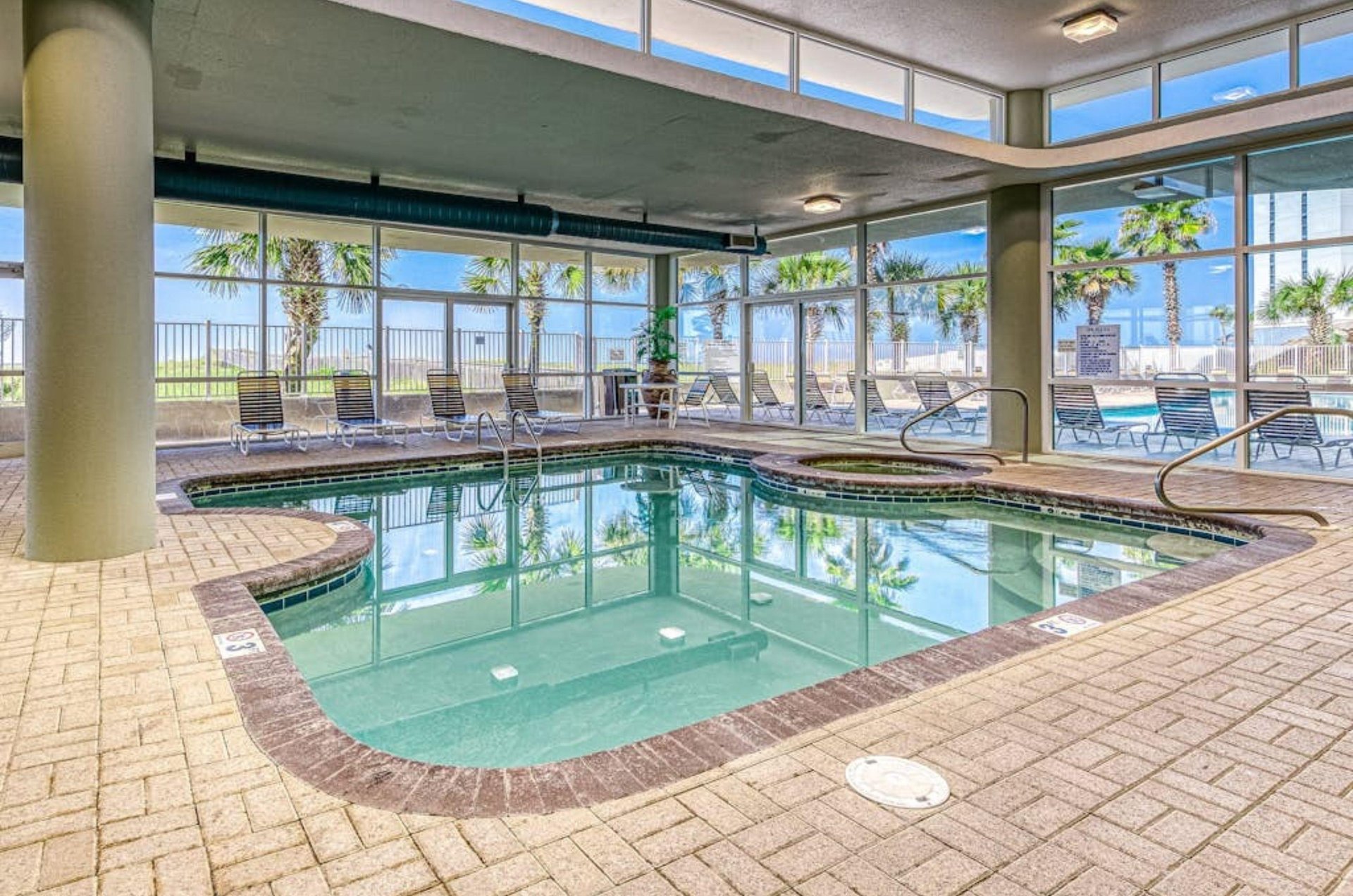 The indoor swimming pool at Tidwater in Orange Beach Alabama