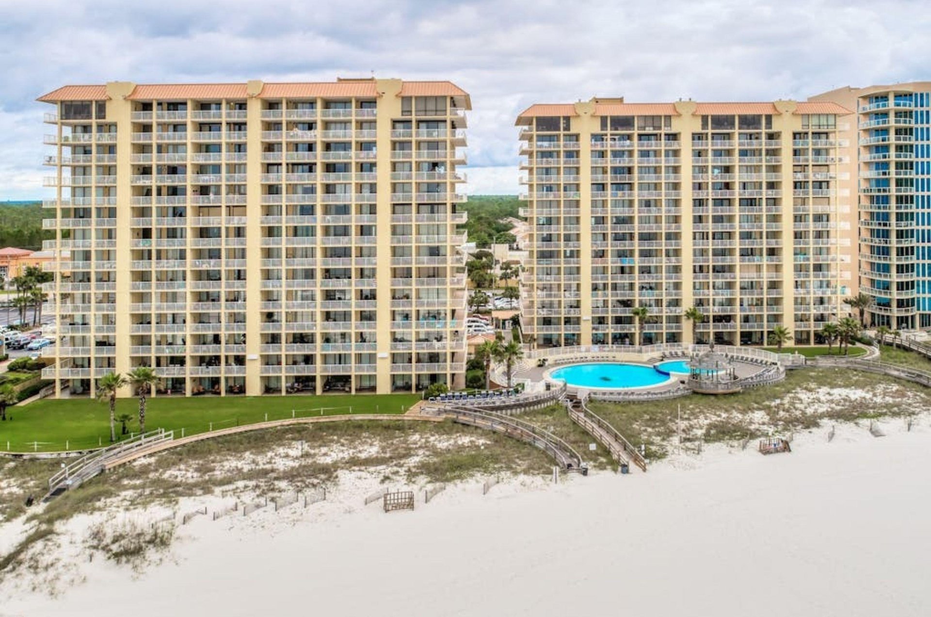 View of the beachside exterior of Summer House on Romar Beach