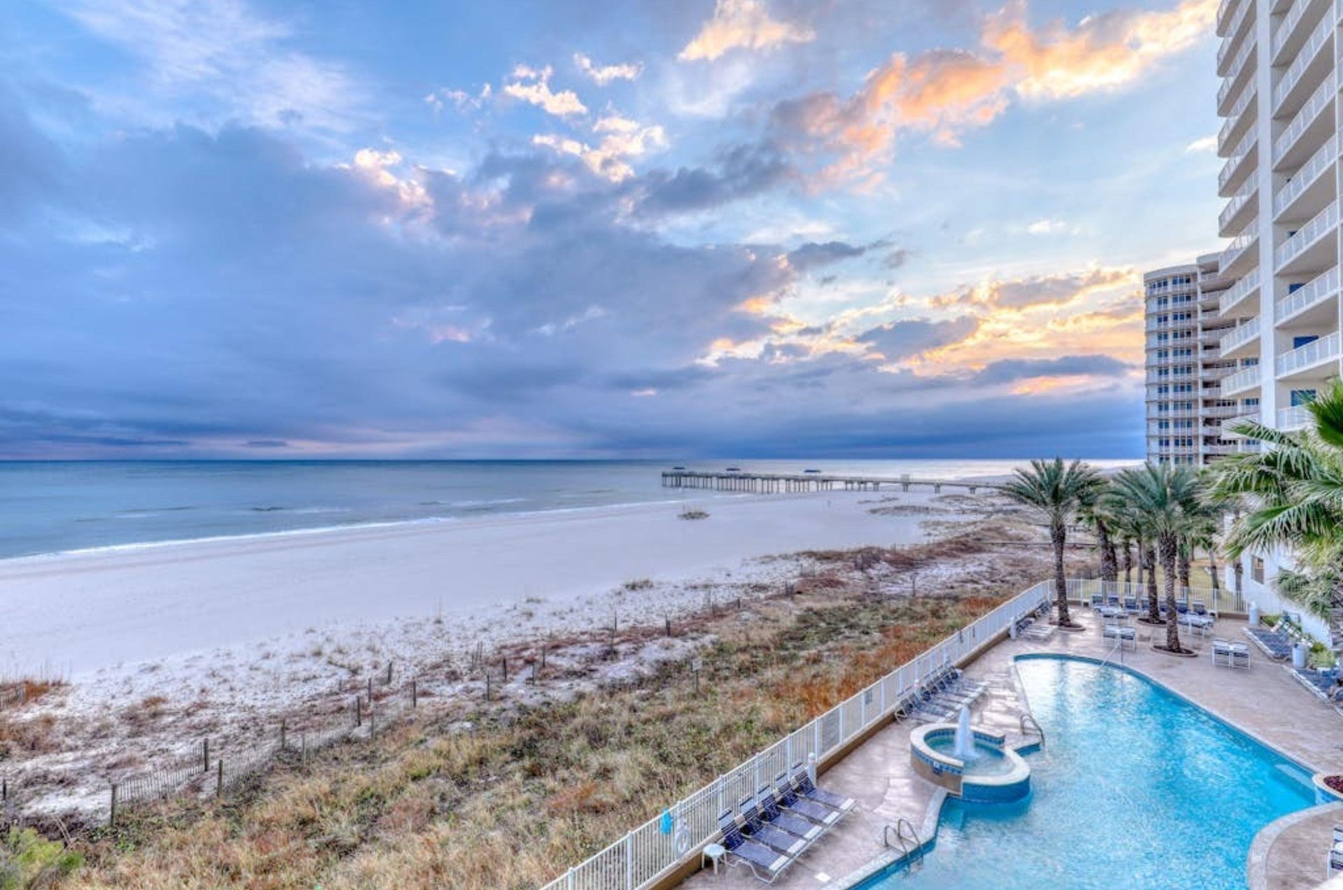 View down the coast from a private balcony at Admirals Quarters