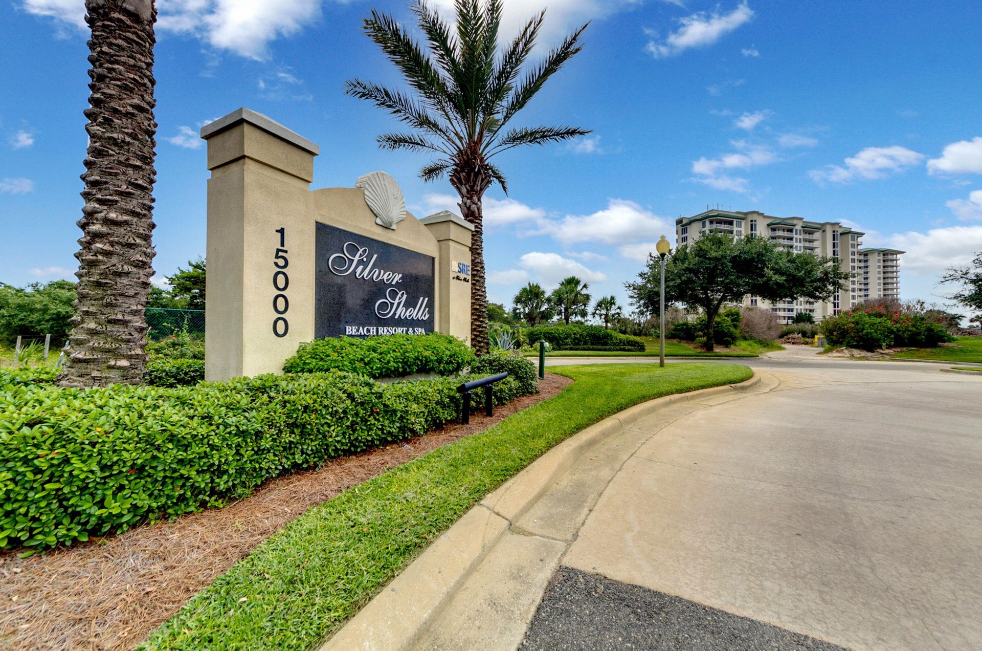 The resorts entrance sign