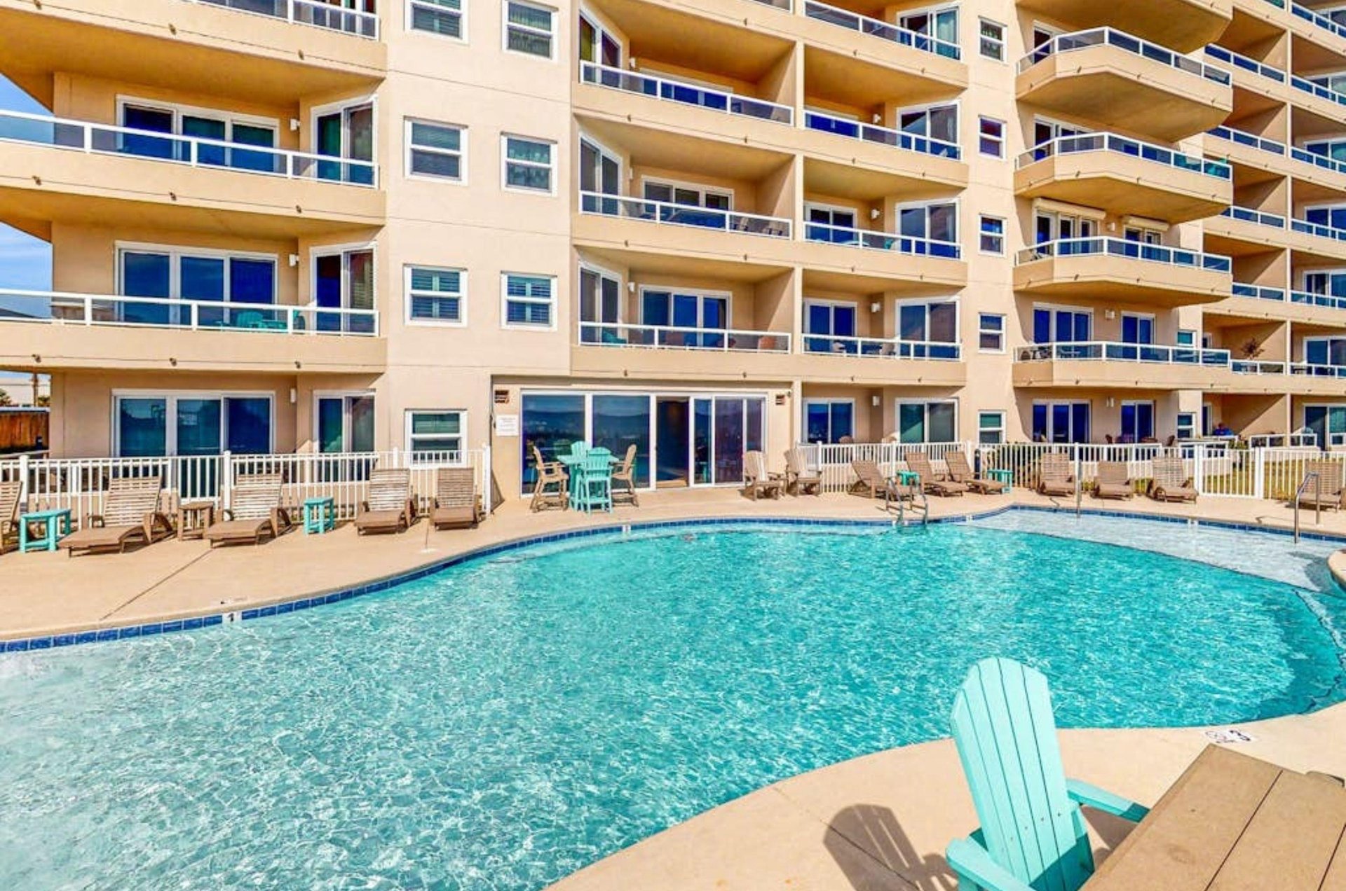 The zeroentry outdoor swimming pool in front of the Enclave in Orange Beach Alabama
