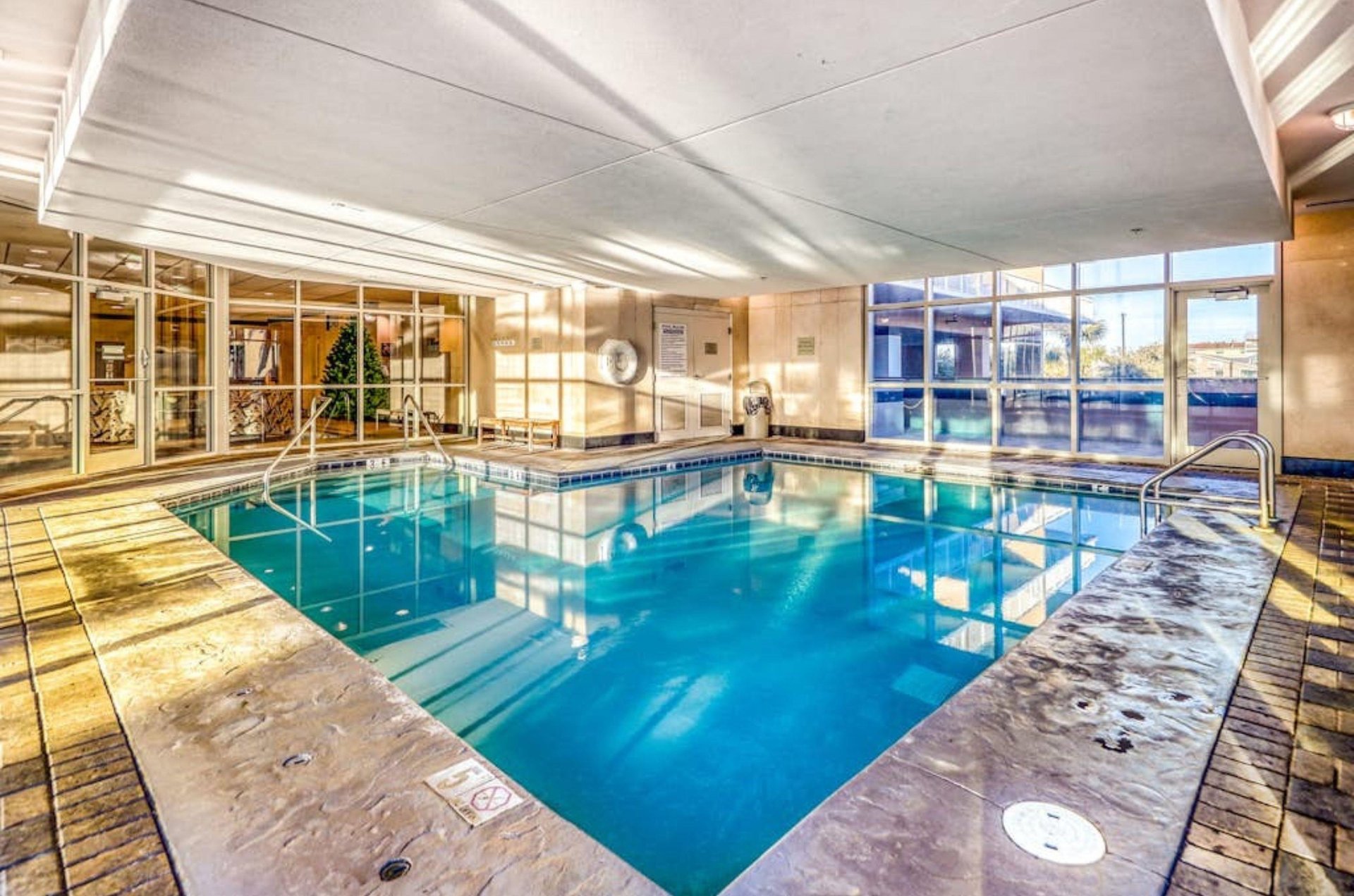The indoor swimming pool at Crystal Towers in Gulf Shores Alabama