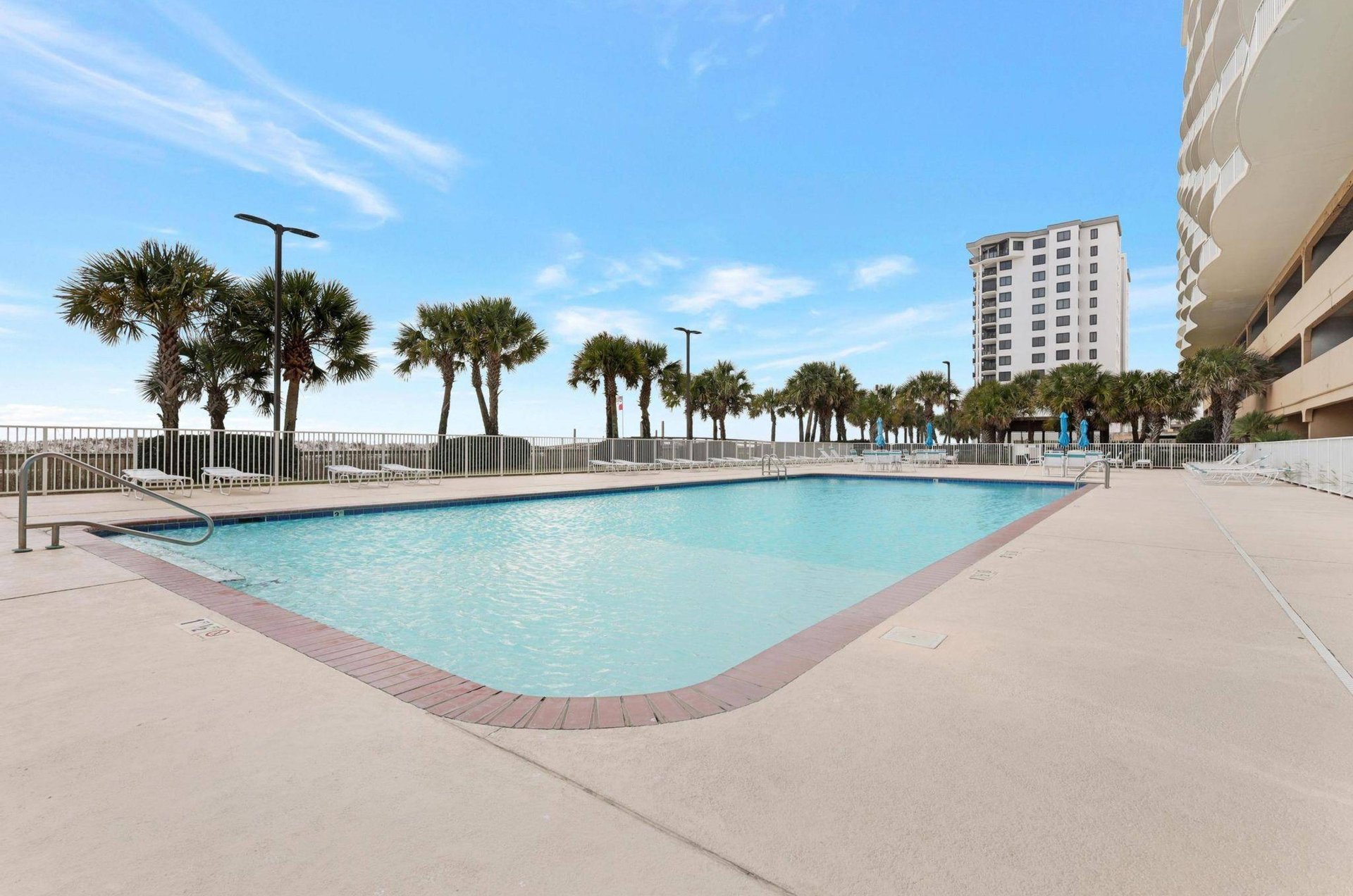 The outdoor swimming pool at Regency Isle