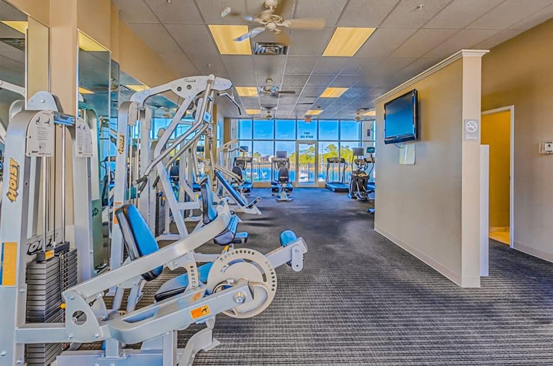 Strength machine in the fitness center at the Wharf Condos in Orange Beach Alabama