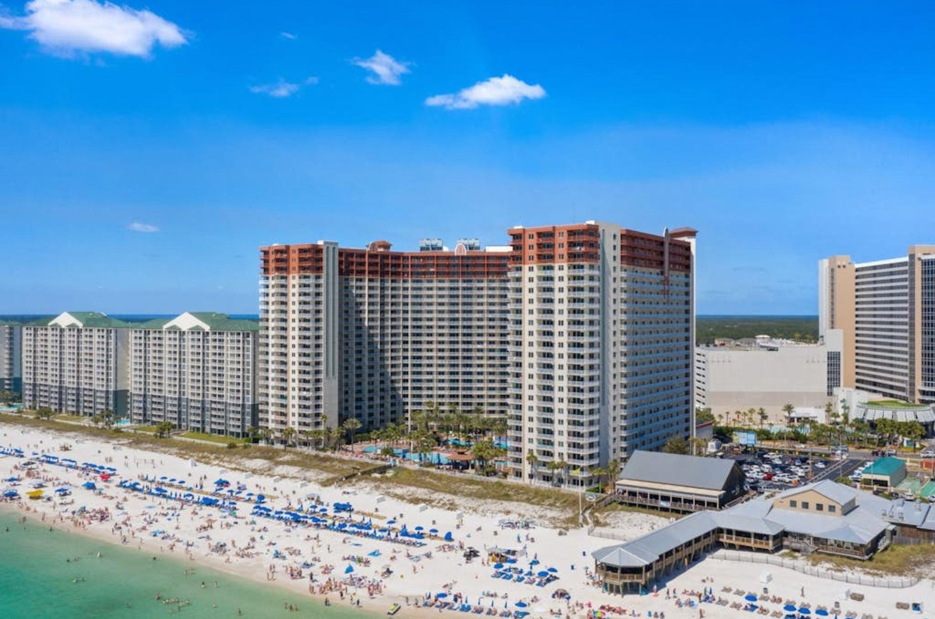 Birds eye view of the Shores of Panama Resort in Panama City Beach Florida