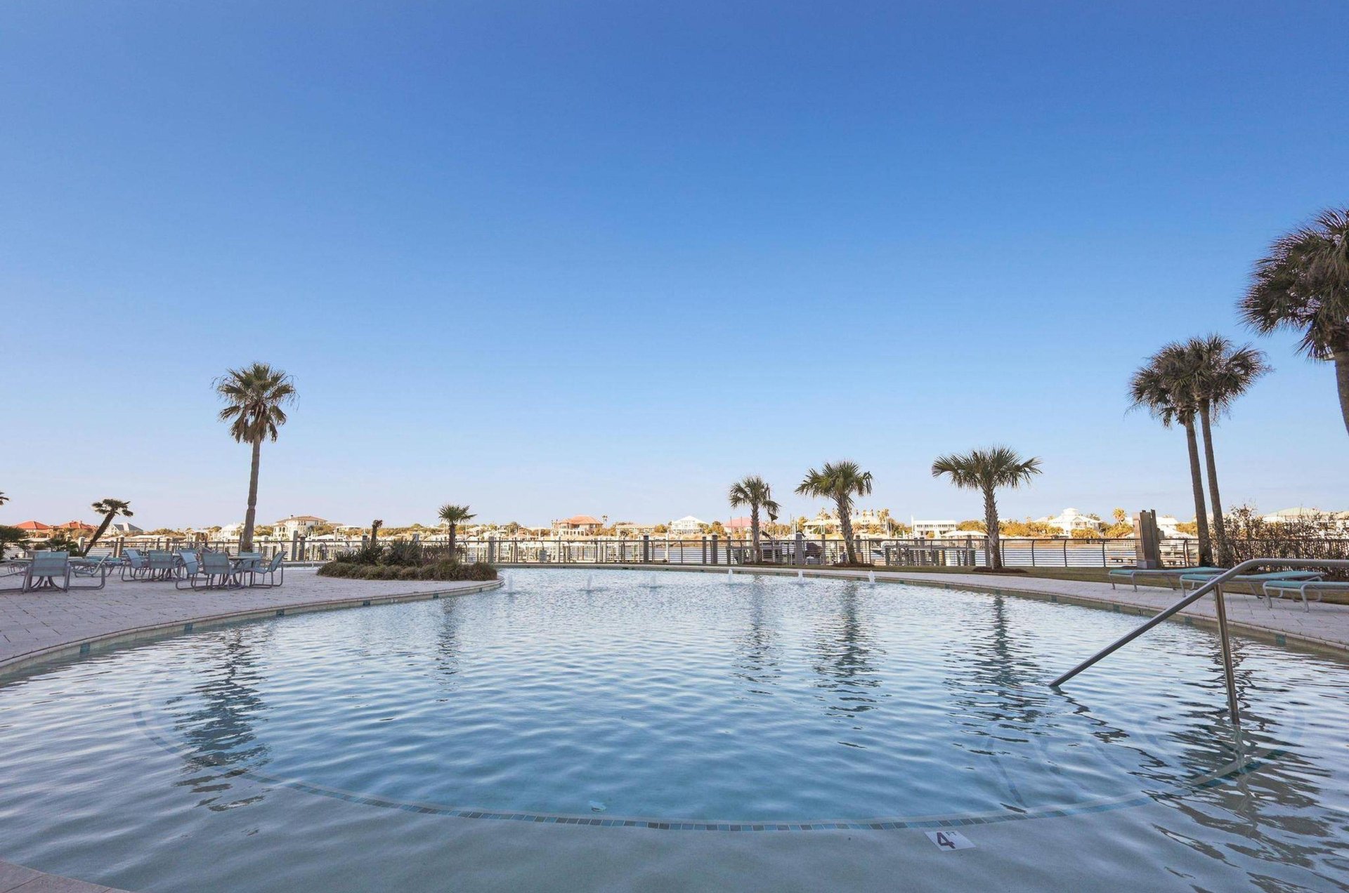 The heated outdoor pool at Bella Luna in Orange Beach Alabama