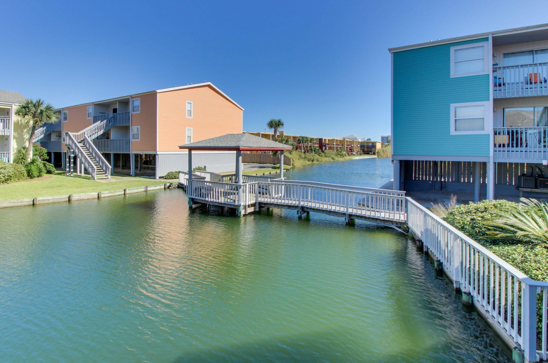 The property features water and beachfront units