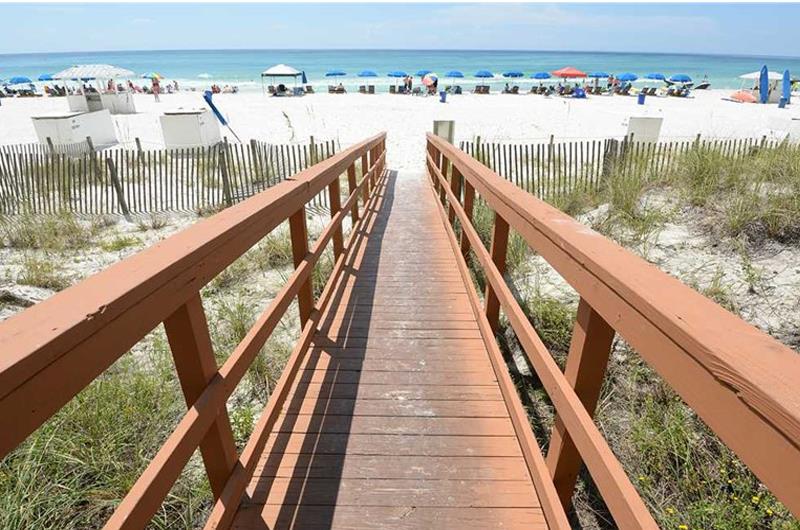 Handy way to the white sand beach from Marisol in Panama City Beach Florida