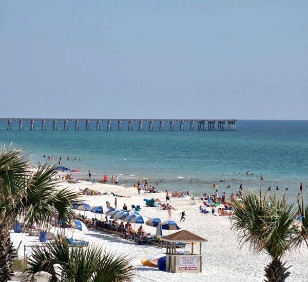 View of beach from Holiday Inn Club Vacations in Panama City Beach Florida