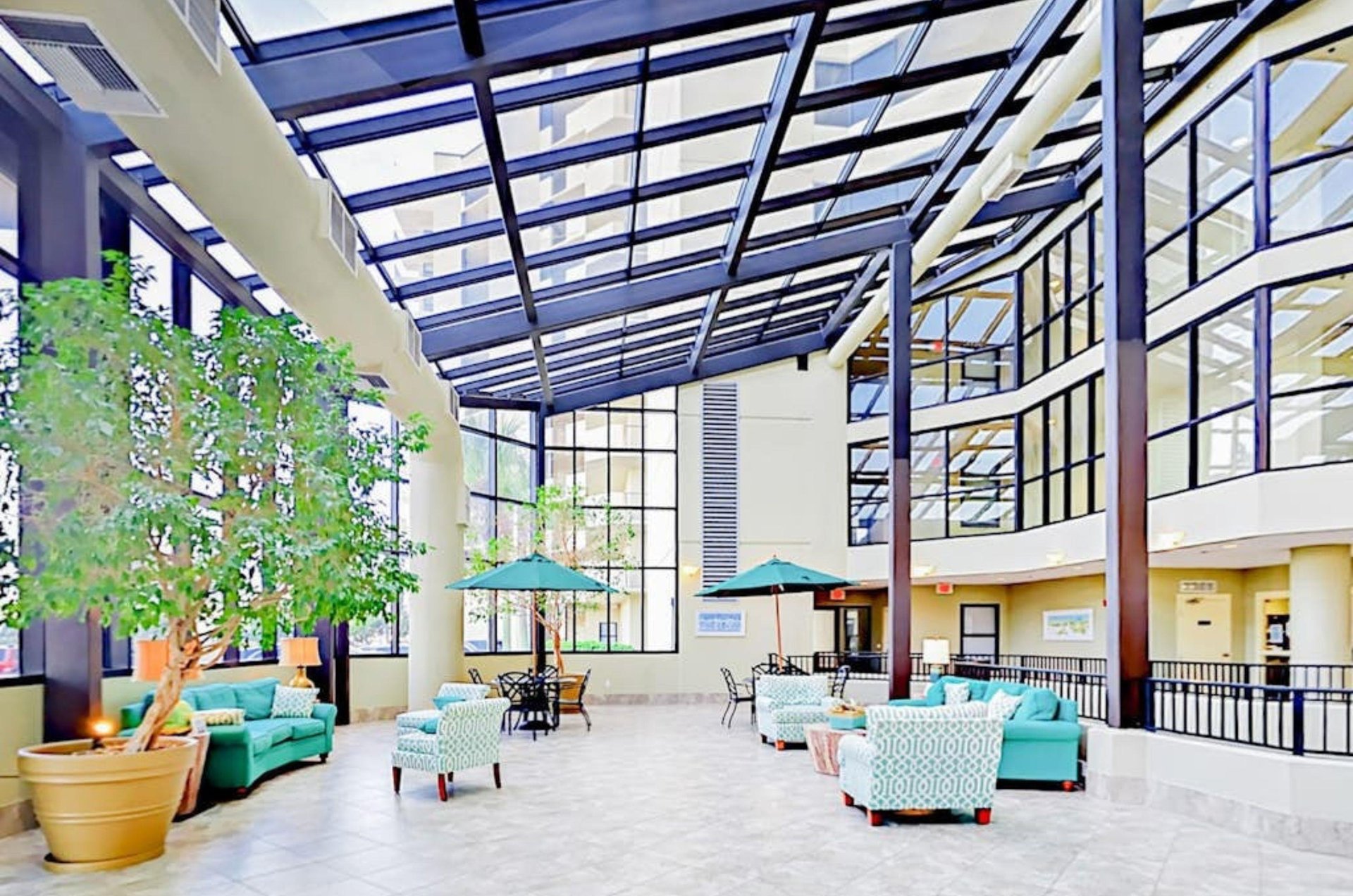 The luxurious lobby at Phoenix VI in Orange Beach Alabama