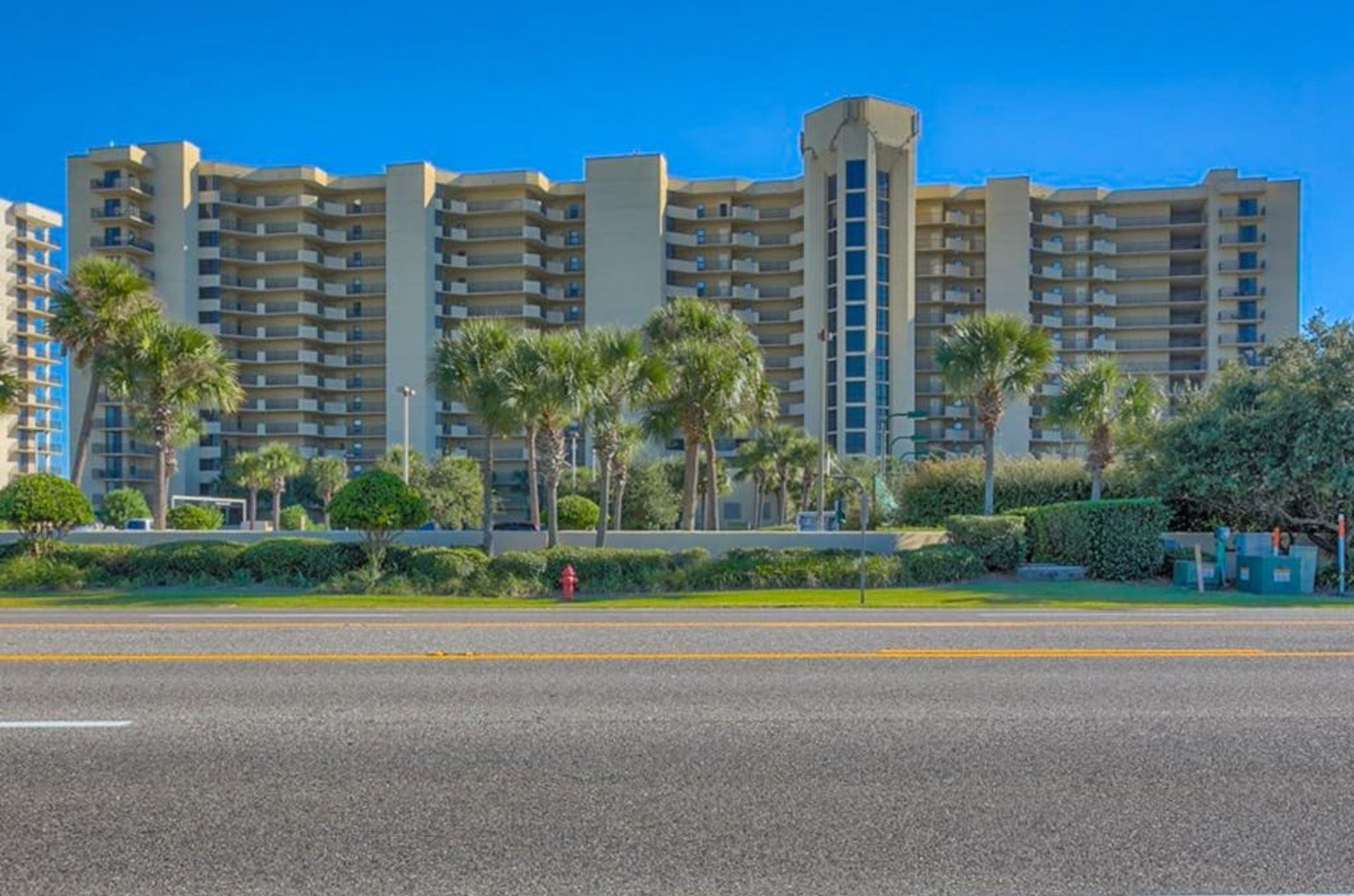 View from the street of Phoenix VII in Orange Beach Alabama