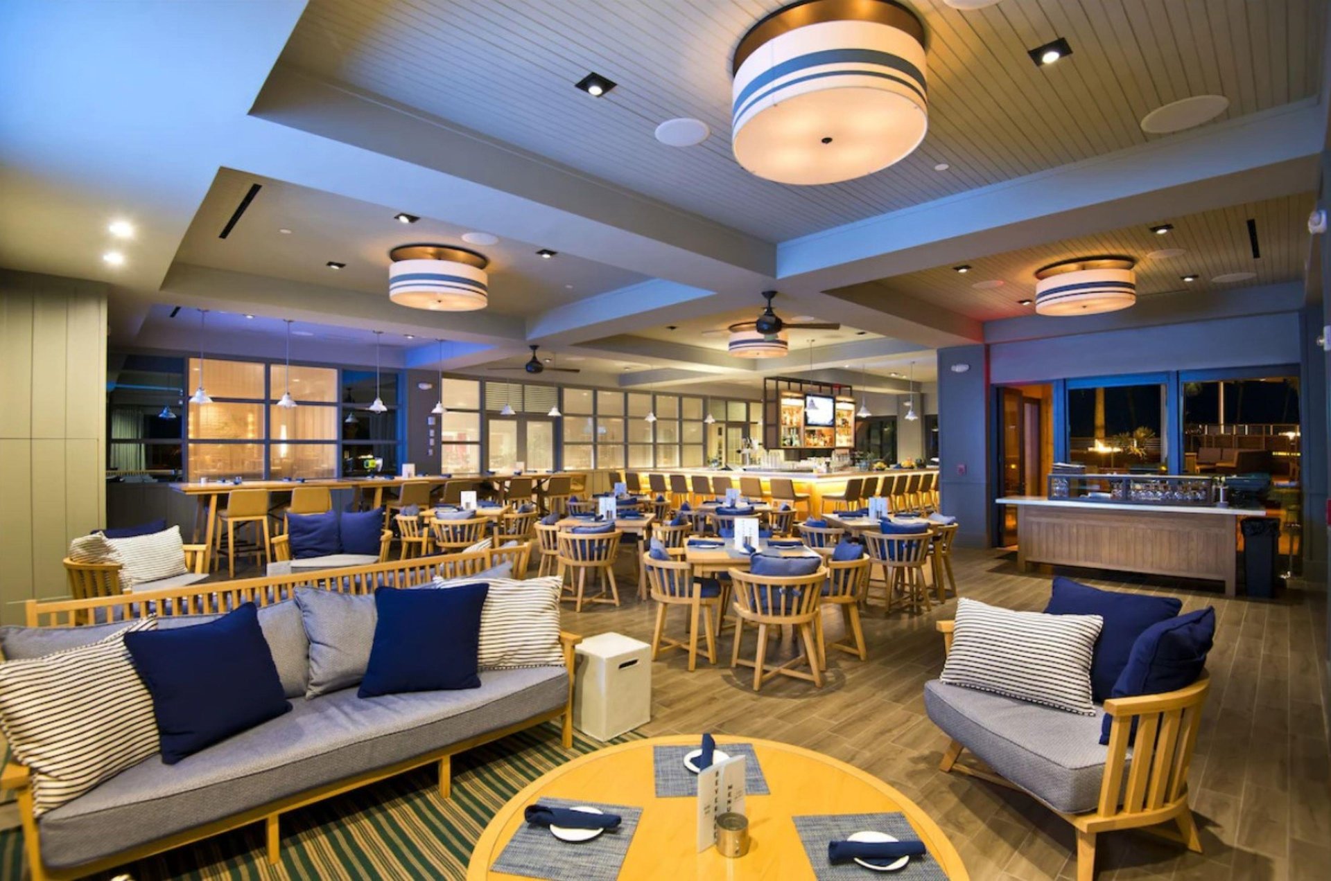 This dining room provides lots of cozy seating.