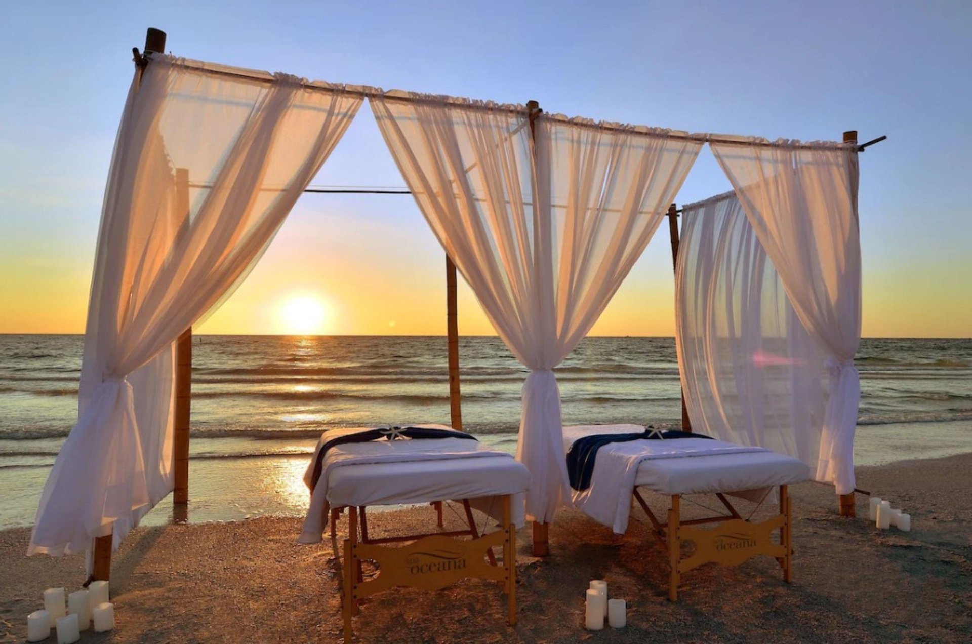 This outdoor spa provides the perfect setting for relaxing massages.