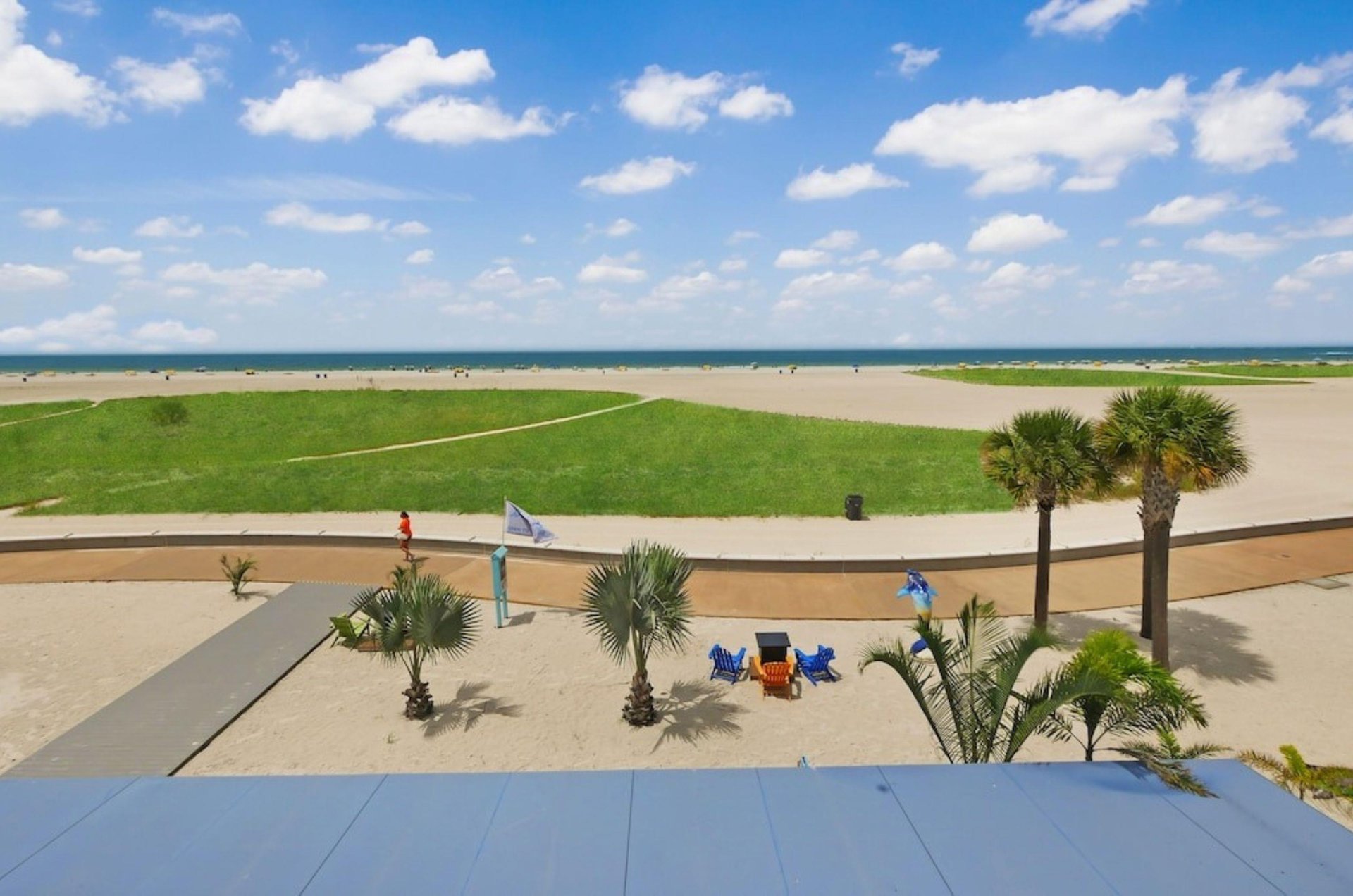 View of the Gulf of Mexico from a private balcony at Bilmar Beach Resort