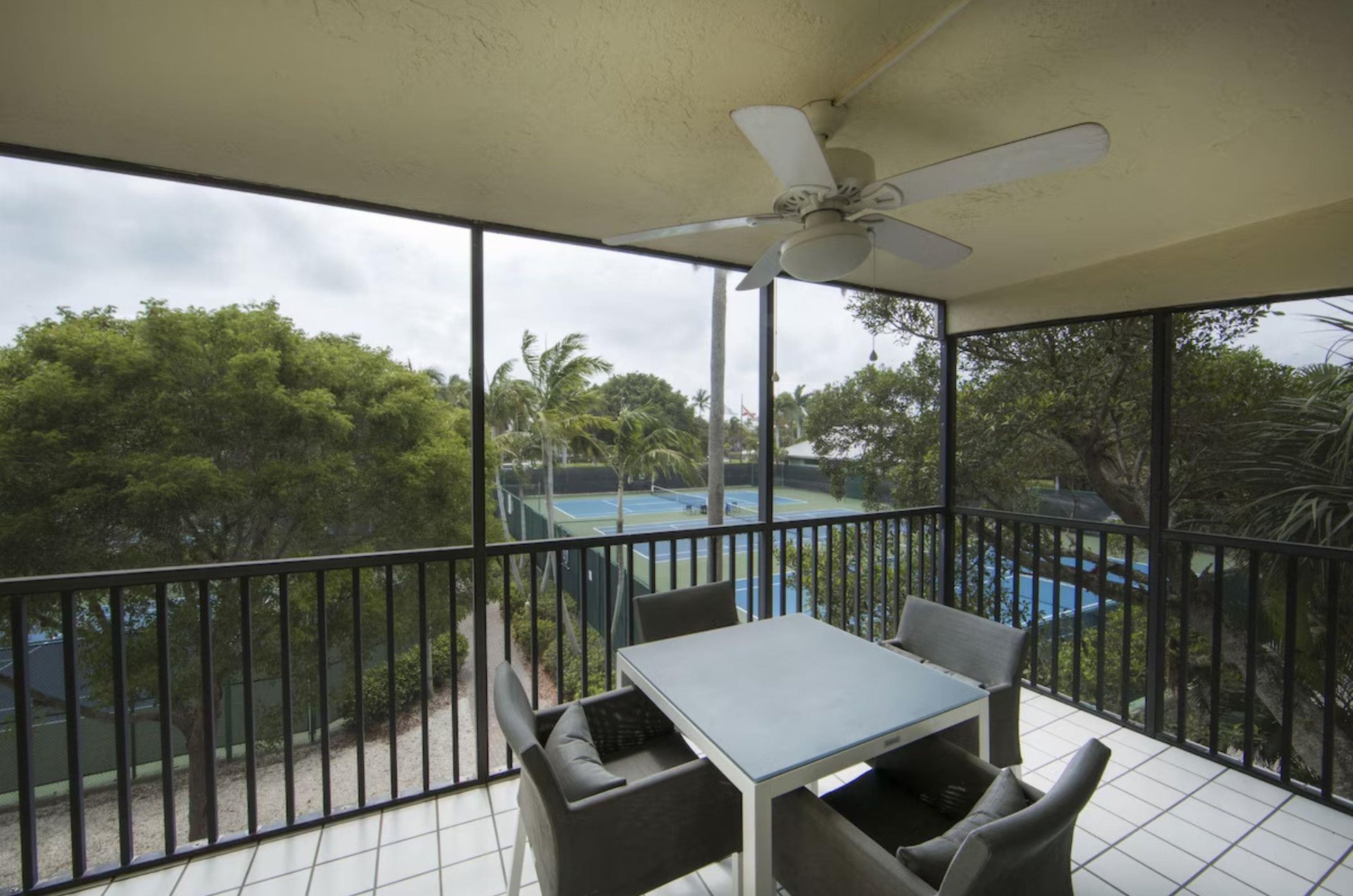 Amenities at South Seas Island Resort include outdoor tennis courts and easy access to golfing