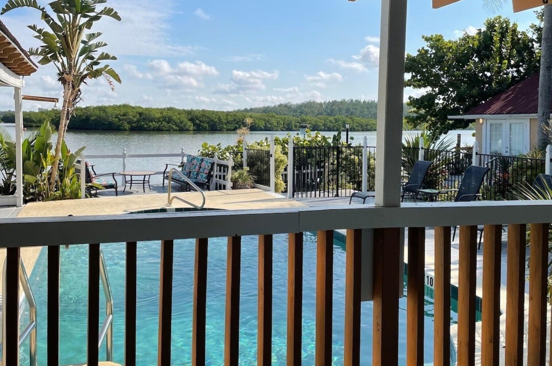 Unwind by the outdoor pool or on a private patio