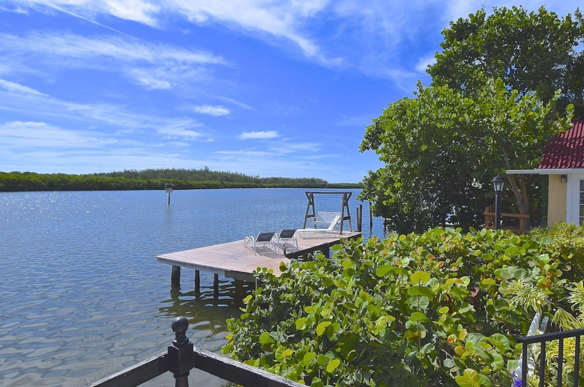 View of the bay from a private balcony at the Inn at Turtle Beach