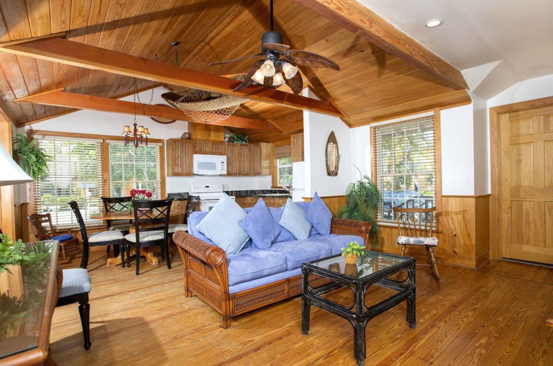 The spacious living area of a cottage unit