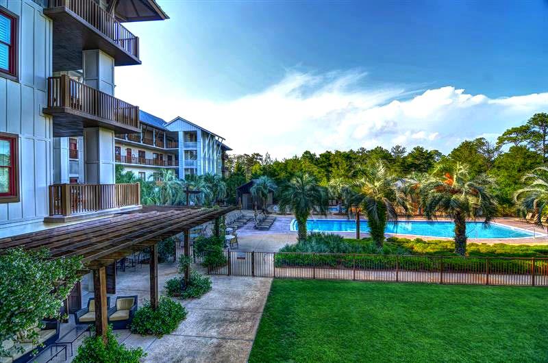 View of pool at Redfish Village in Blue Mountain Beach FL